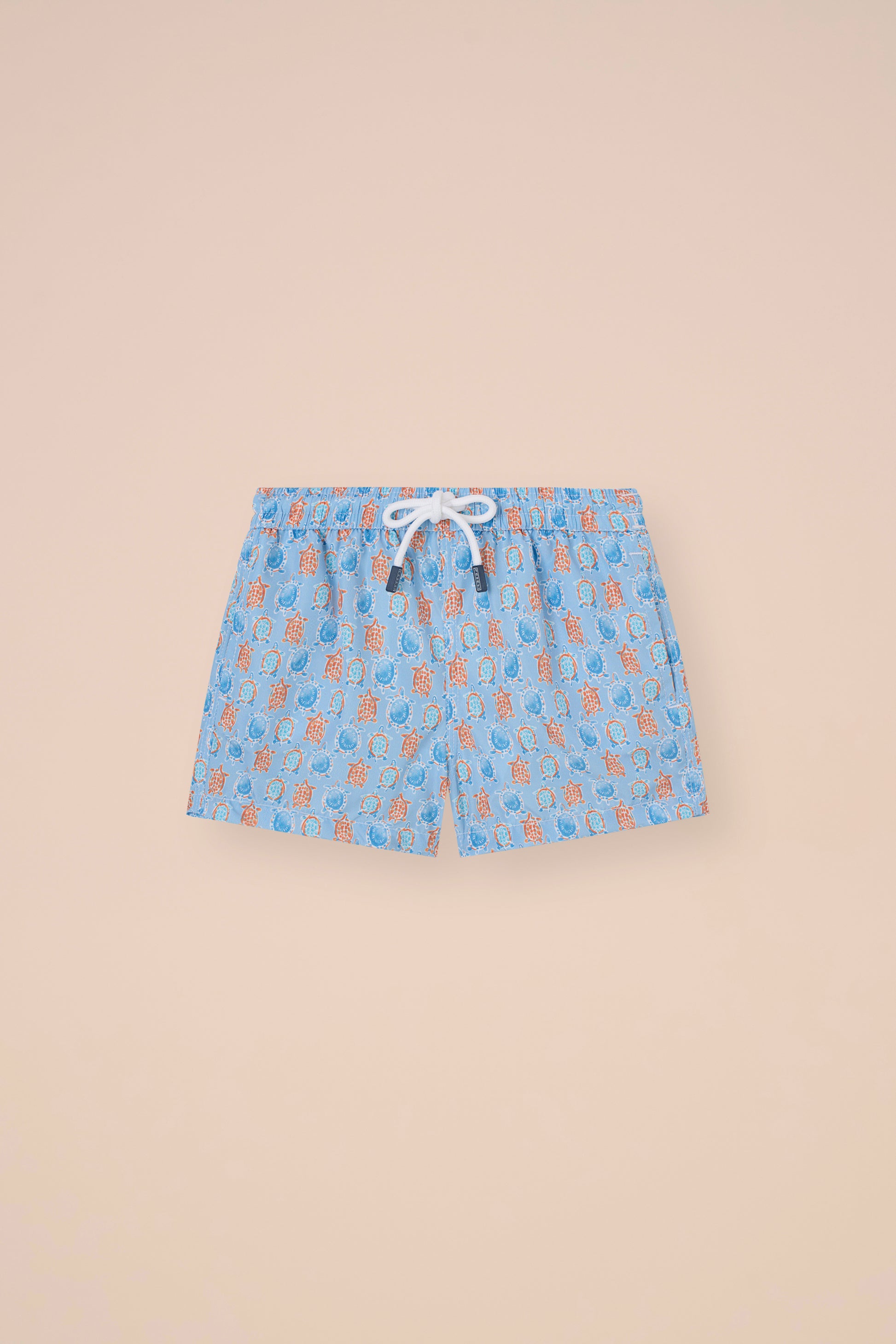 Madeira Kid Swim Trunks - 6-8 years - Turtles Pattern - PEACH