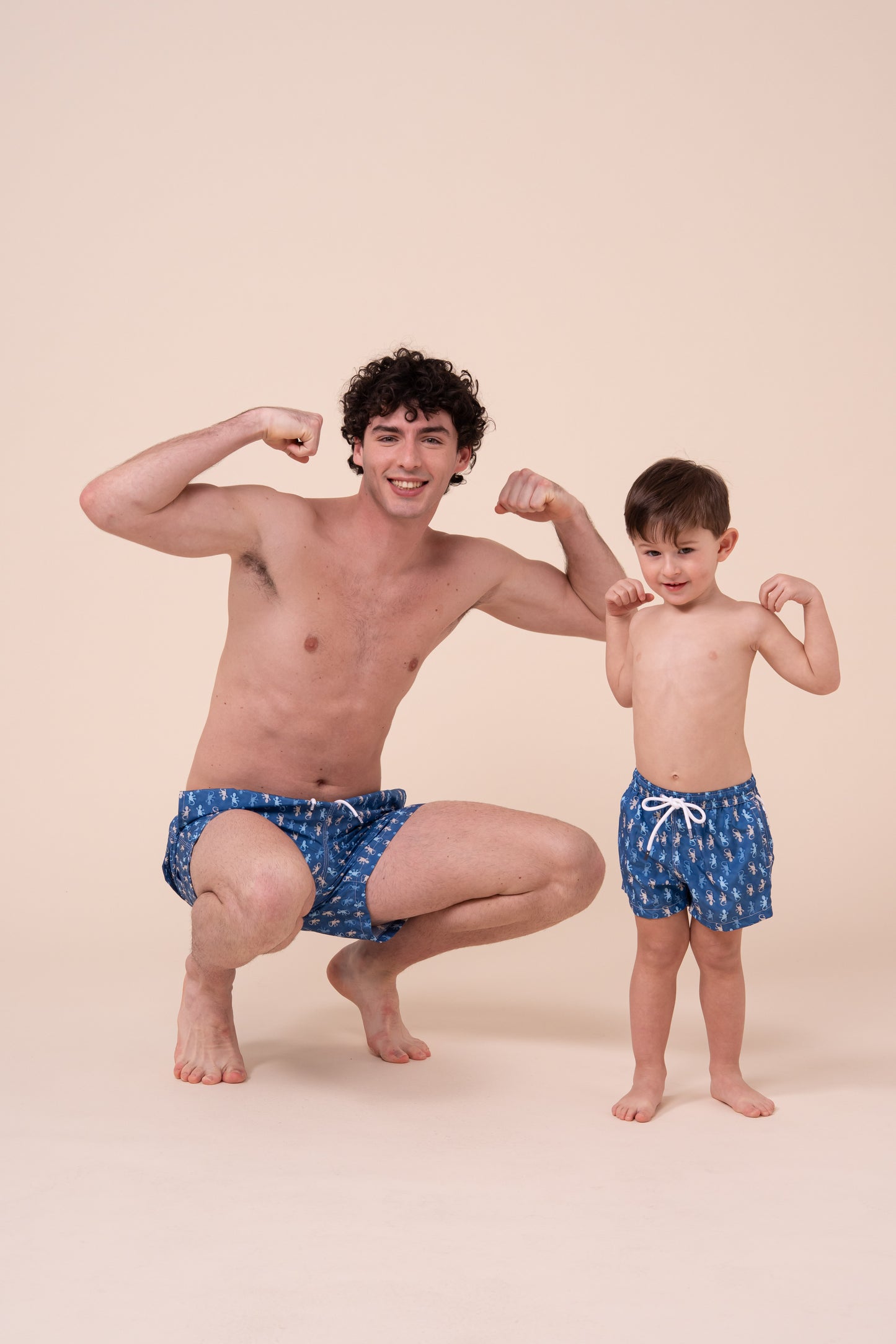 Madeira Kid Swim Trunks - 6-8 years - Gecko Pattern - DENIM