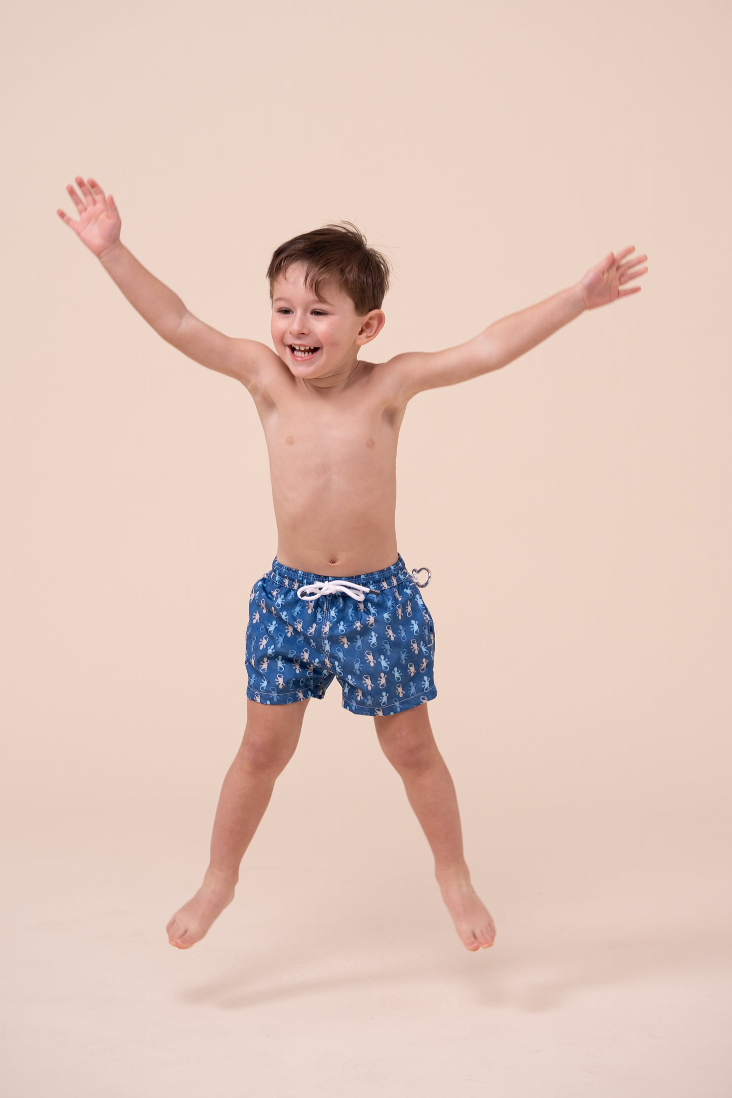 Madeira Kid Swim Trunks - 2-4 years - Gecko Pattern - DENIM