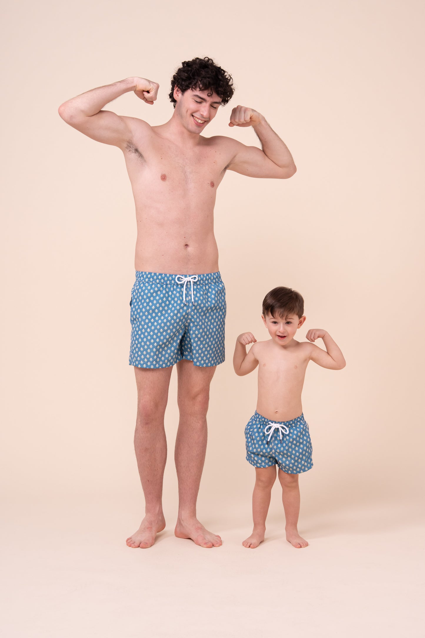 Madeira Kid Swim Trunks - 10-12 years - Octopus Pattern - DARKPACIFICBLUE