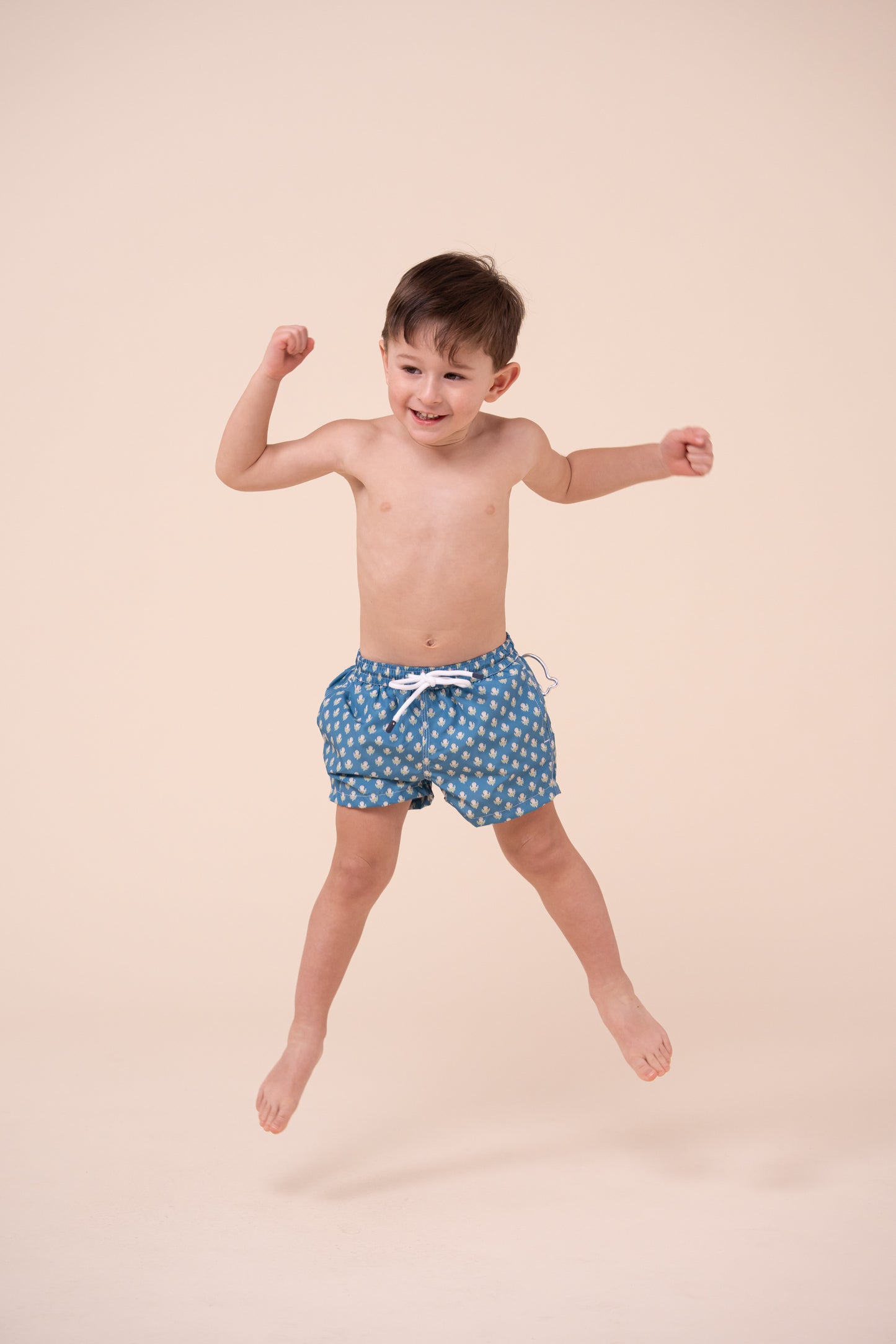 Madeira Kid Swim Trunks - 2-4 years - Octopus Pattern - DARKPACIFICBLUE