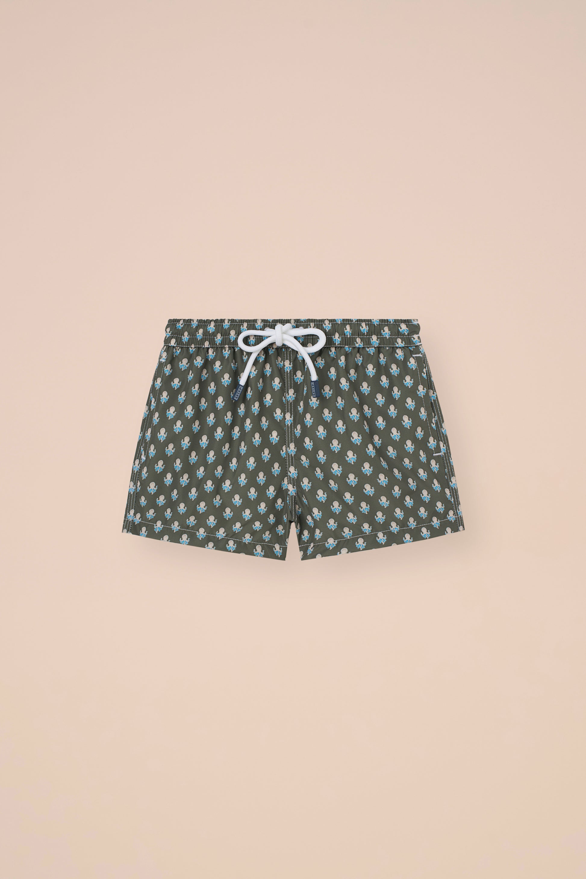 Madeira Kid Swim Trunks - 10-12 years - Octopus Pattern - DARKPACIFICBLUE