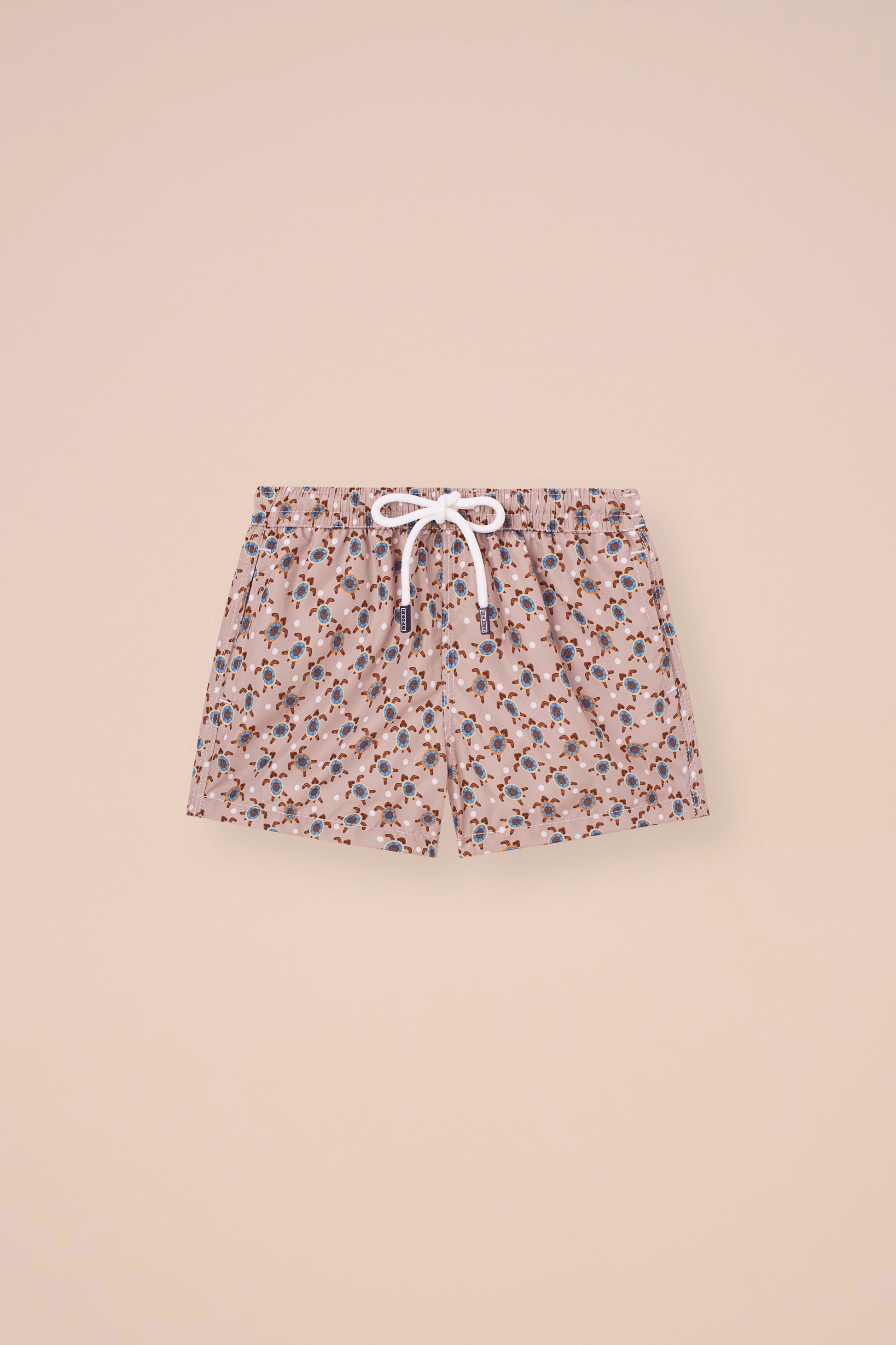 Madeira Kid Swim Trunks - 2-4 years - Sea Turtles Pattern - CHALK