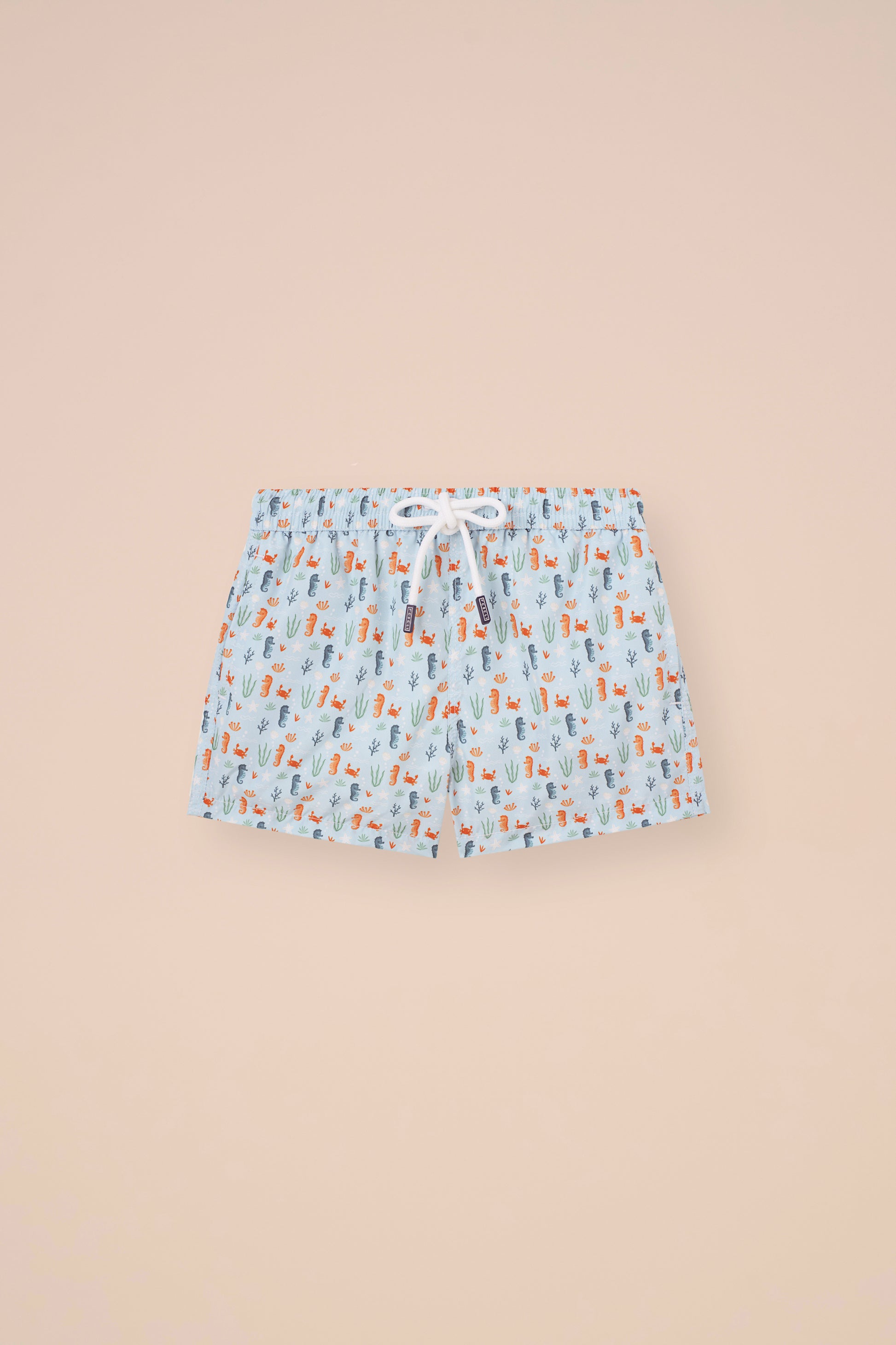 Madeira Kid Swim Trunks - 10-12 years - Seahorse Pattern - LIGHTBLUE