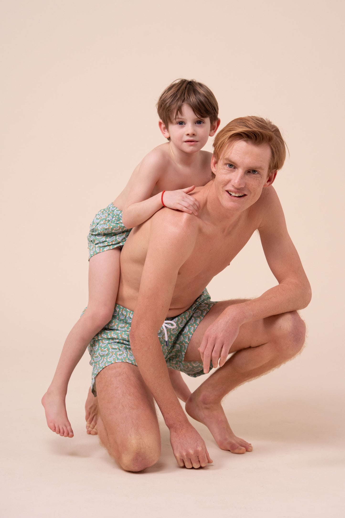 Madeira Kid Swim Trunks - 6-8 years - Heron Pattern - DEEPSKYBLUE