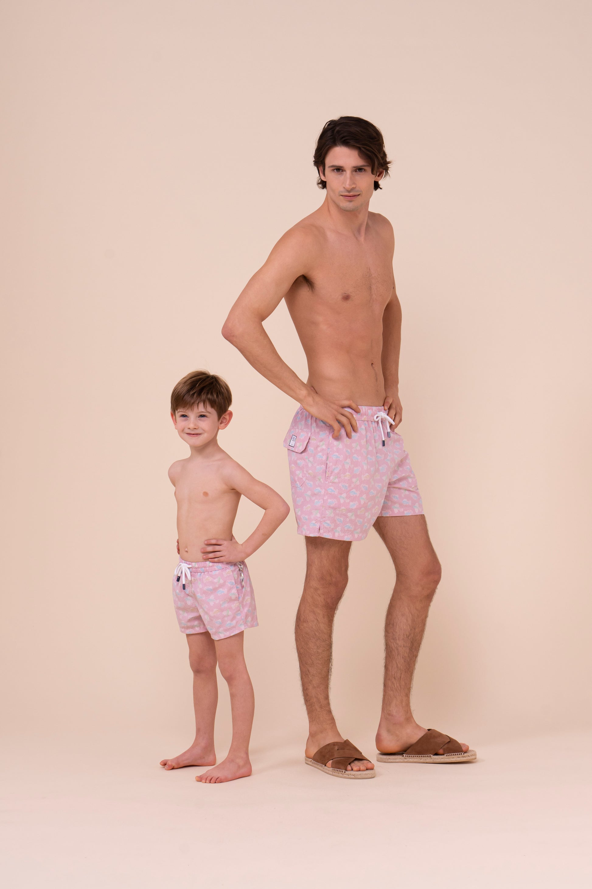 Madeira Kid Sakar Swim Trunk  - 6-8 years - Fishes Pattern - FLAMINGO