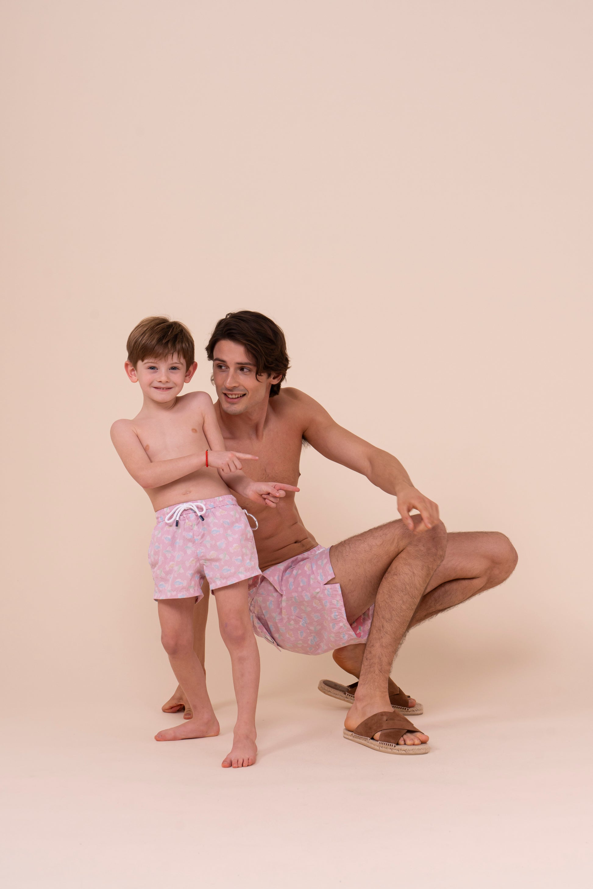 Madeira Kid Sakar Swim Trunk  - 6-8 years - Fishes Pattern - FLAMINGO