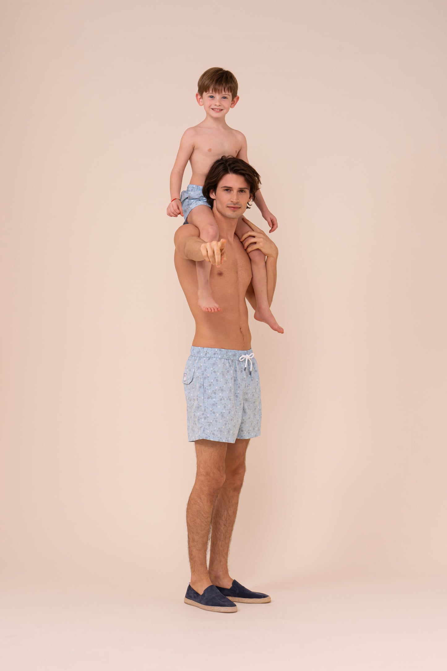 Madeira Kid Sakar Swim Trunk  - 2-4 years - Turtles Pattern - DEEPSKYBLUE