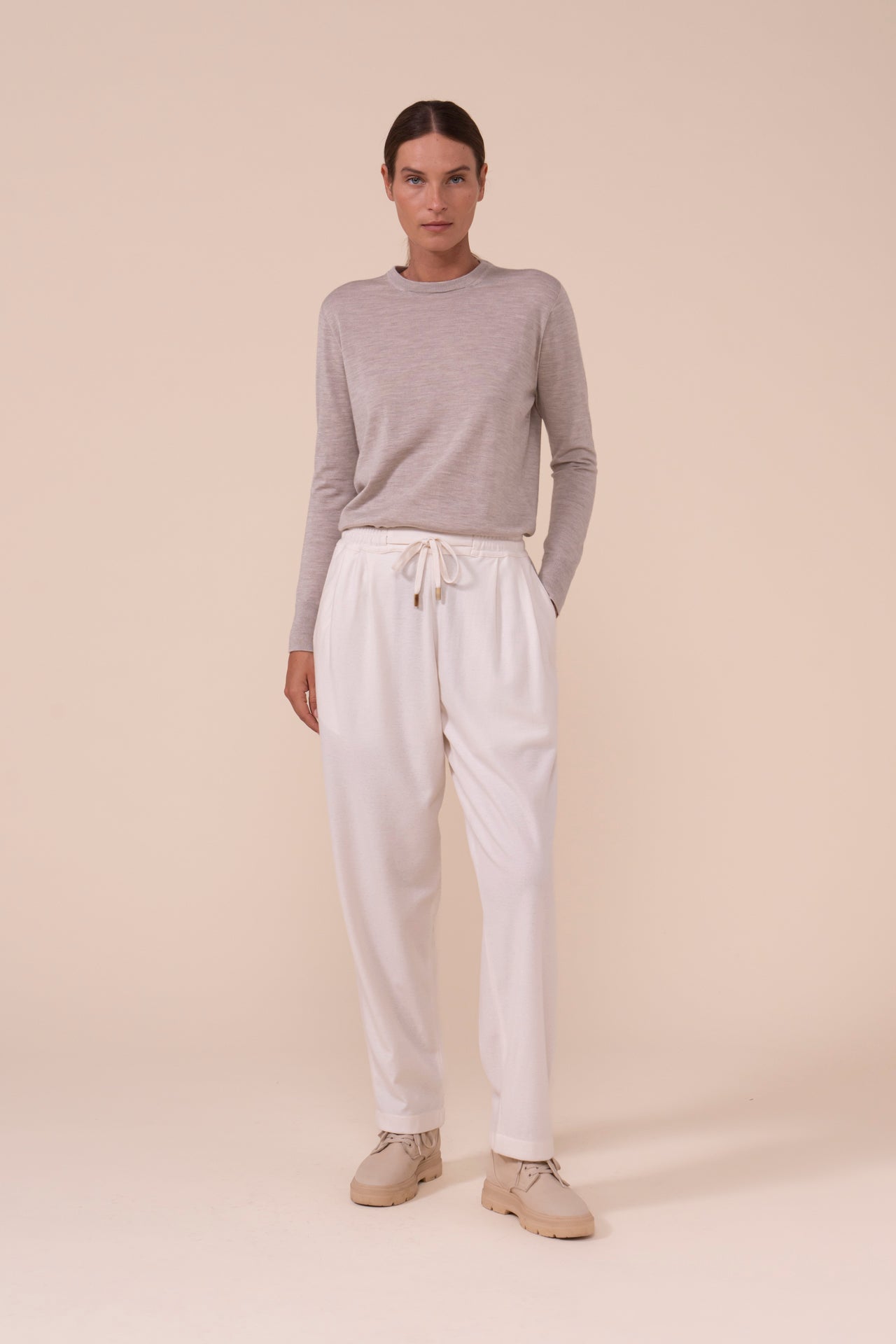 Magenta Cashmere Flanel Straight Pants - DUNES