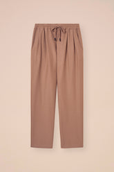 Magenta pantaloni dritti in cashmere flanel