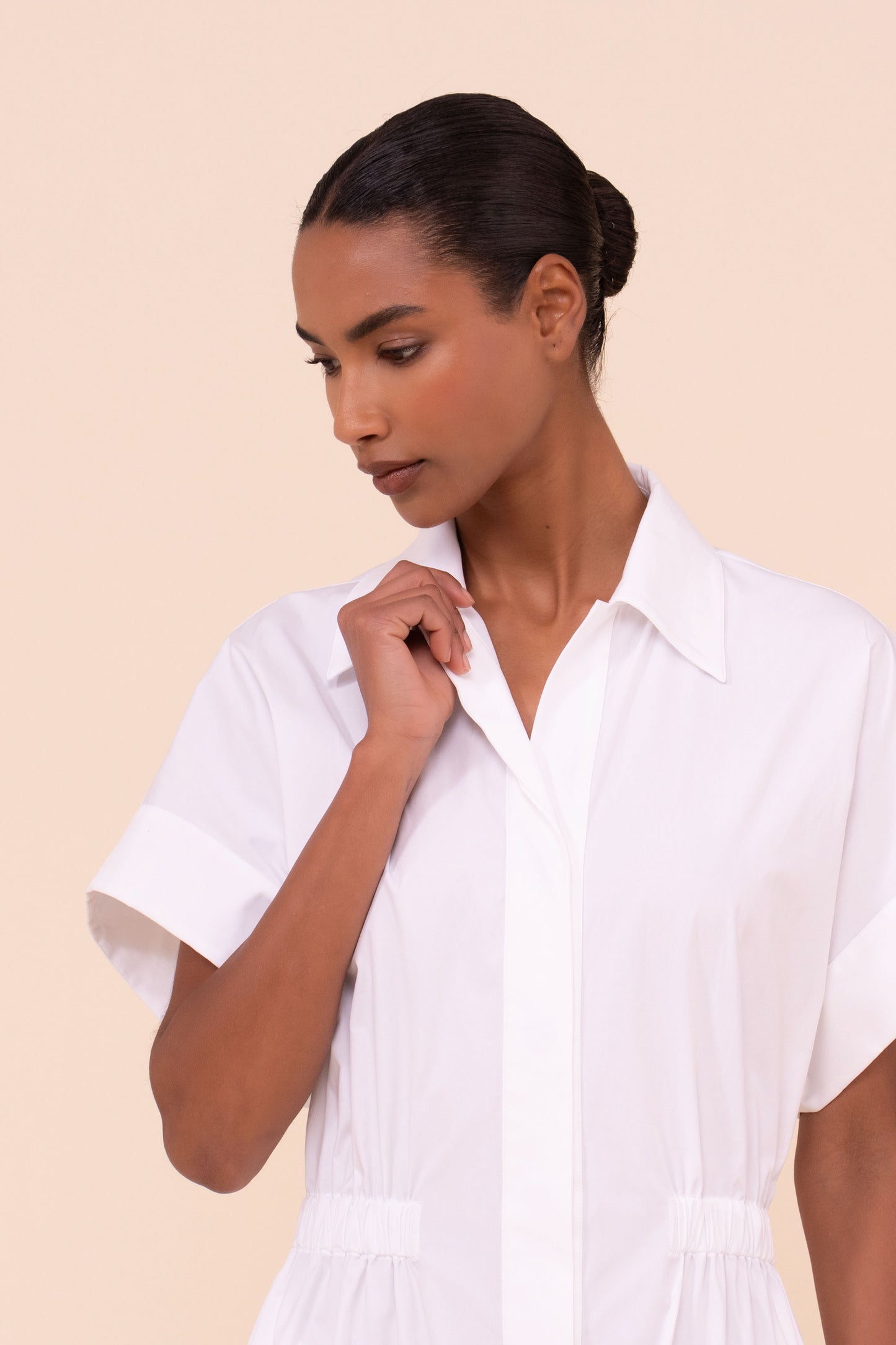 Soler  Cotton Poplin Long Dress - WHITE