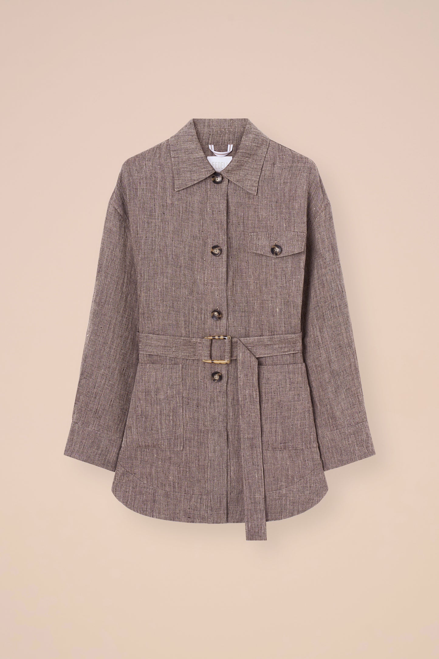 Vega Linen Safari Jacket - DARKGREIGE