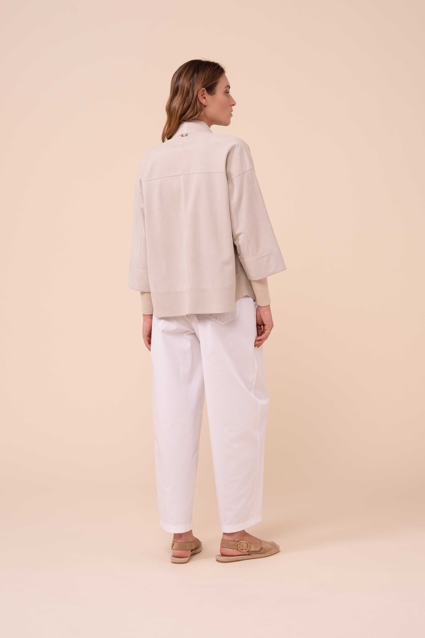 Alo Suede Shirt Jacket - CHALK