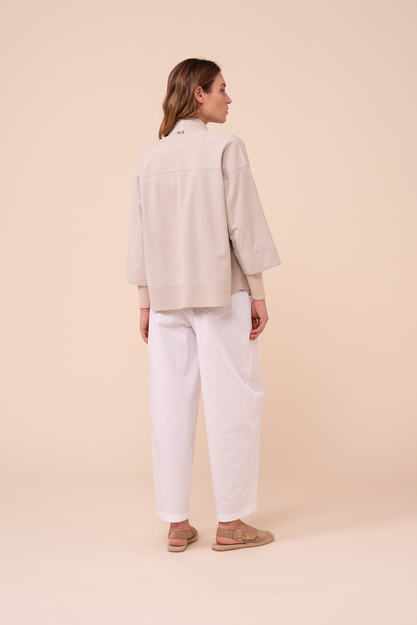 Alo Suede Shirt Jacket - CHALK