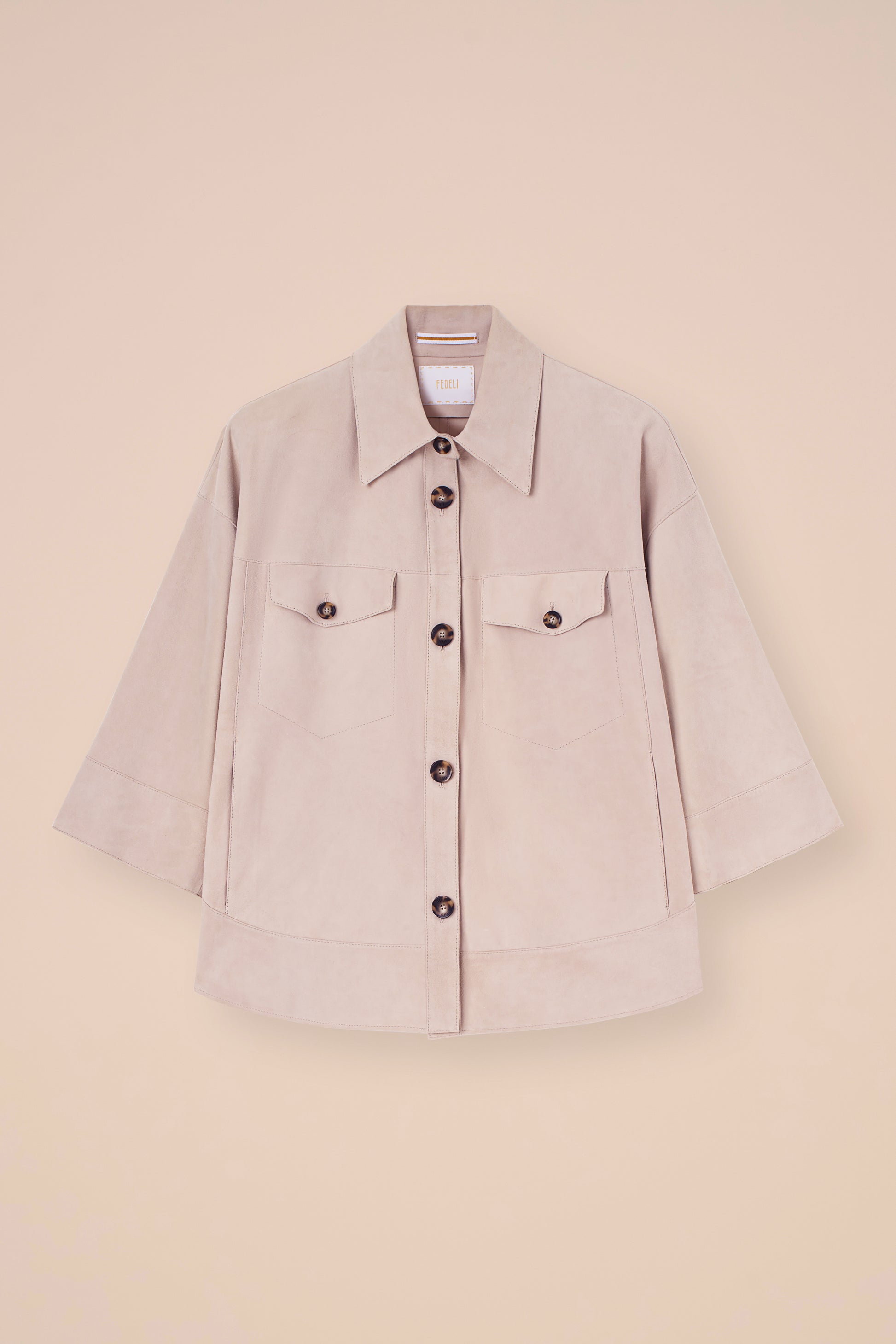 Alo Suede Shirt Jacket - CHALK