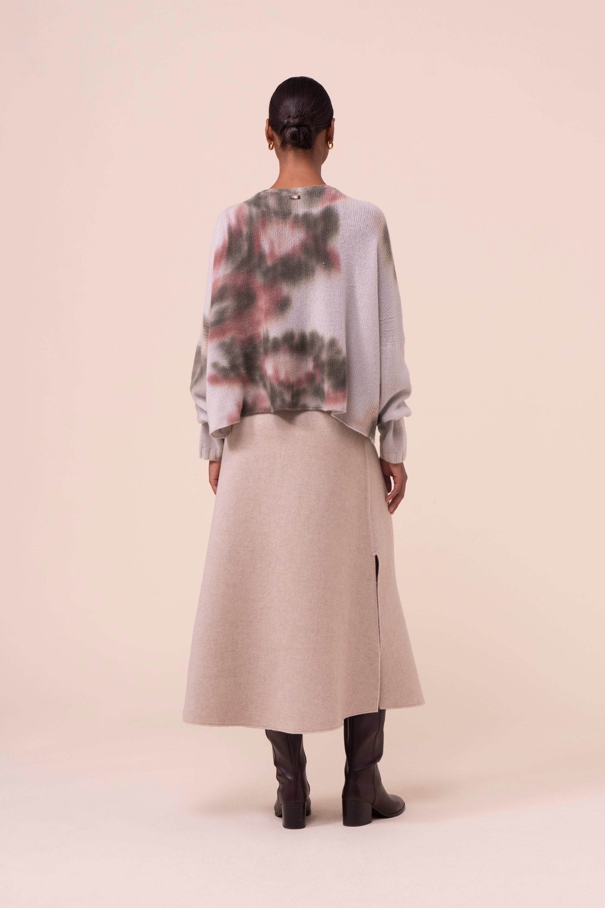Cecilia gonna a portafoglio in lana e cashmere - LINENMELANGE