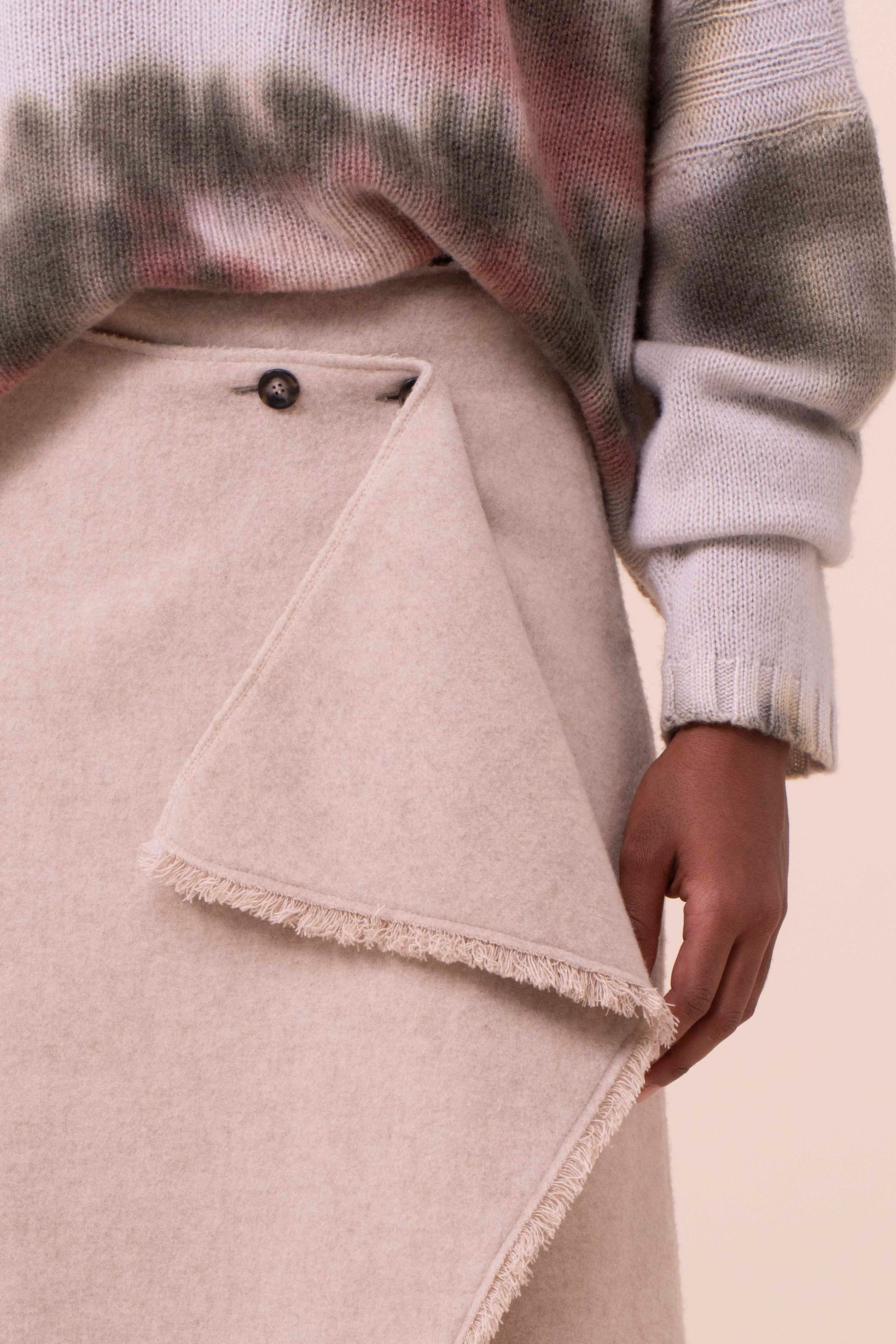 Cecilia gonna a portafoglio in lana e cashmere - LINENMELANGE