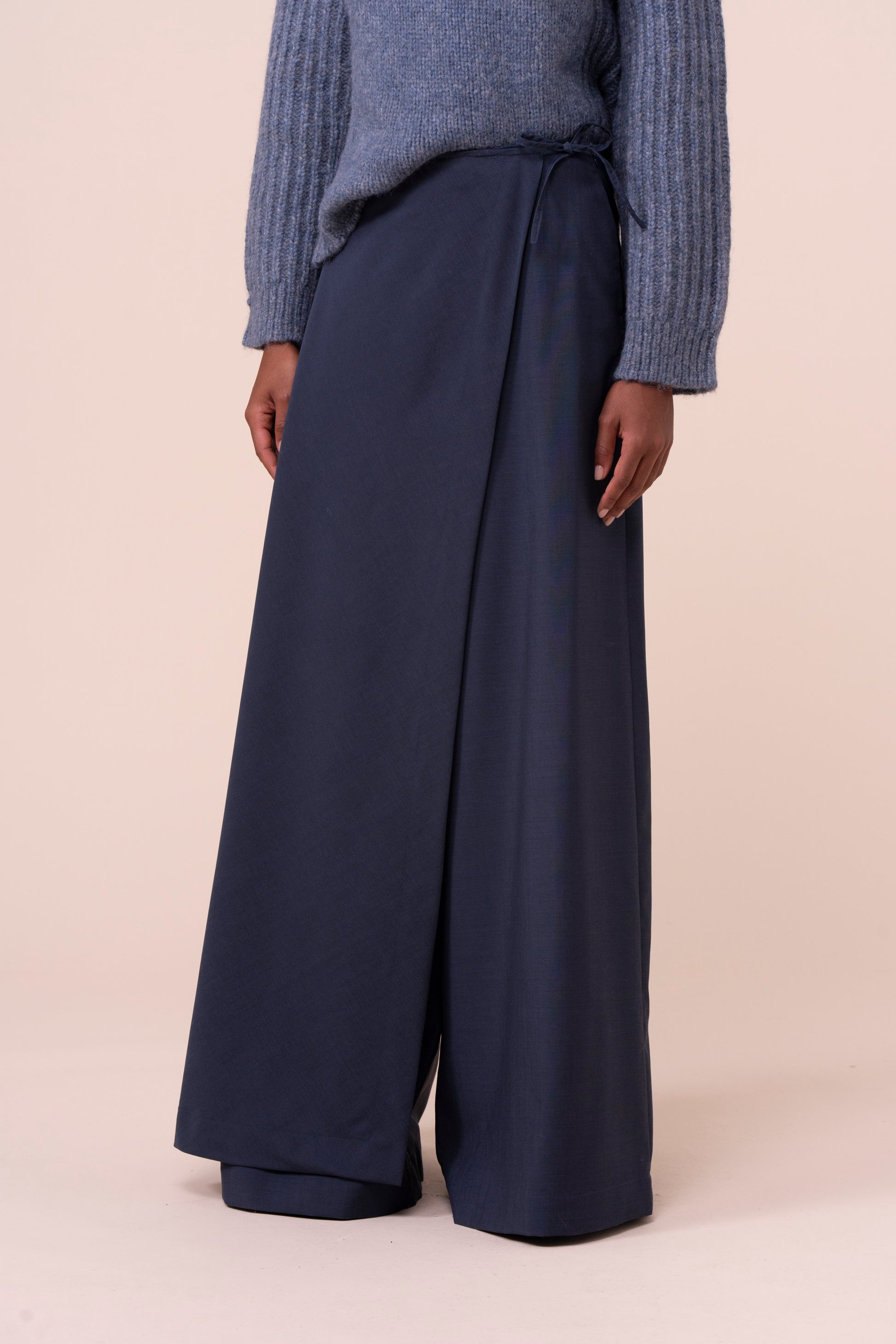 Catalina pantaloni ampi in fresco lana - MIDNIGHTBLUE
