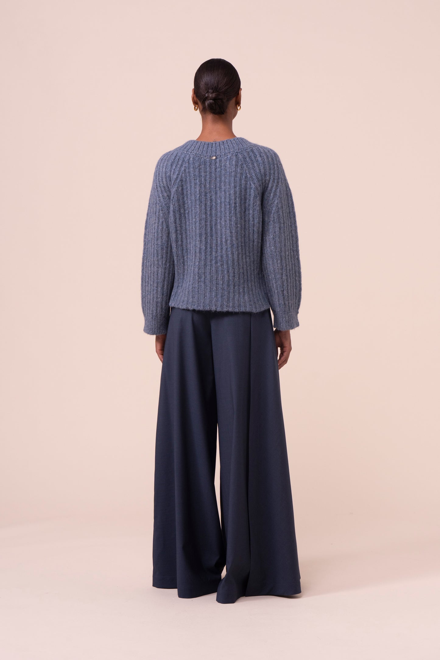 Catalina pantaloni ampi in fresco lana - MIDNIGHTBLUE