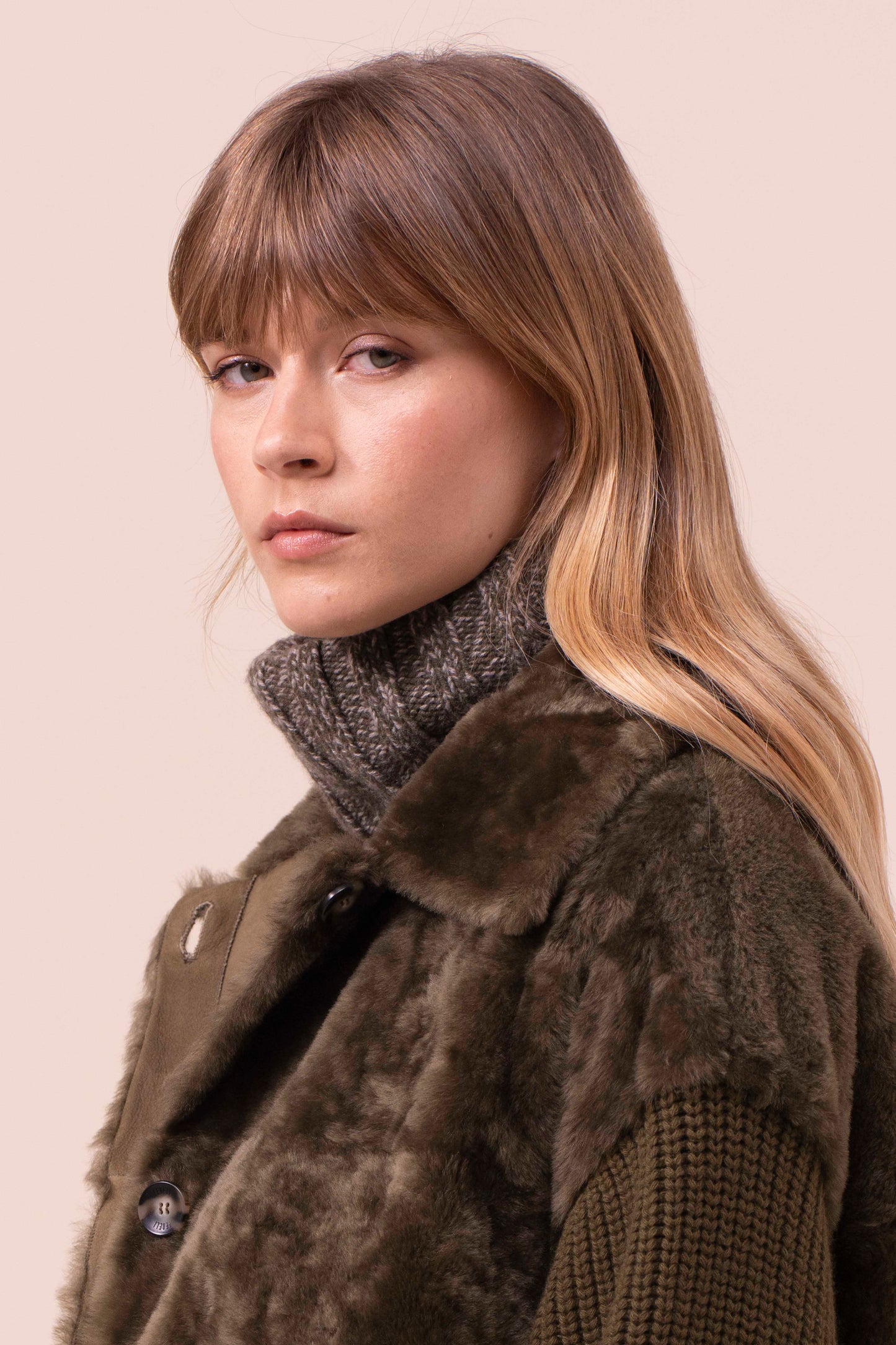 Feliz giacca in montone e cashmere -