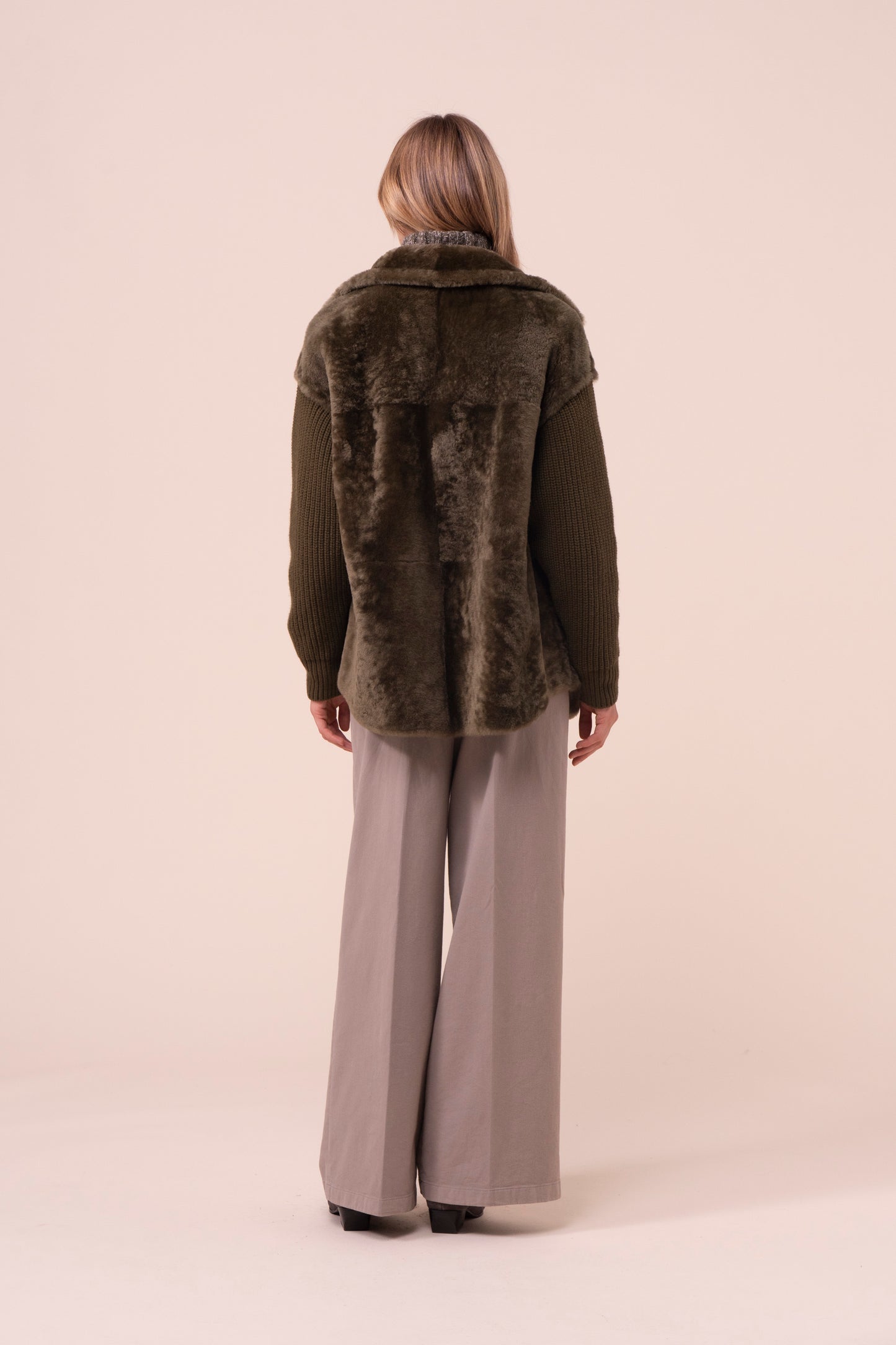 Feliz giacca in montone e cashmere -