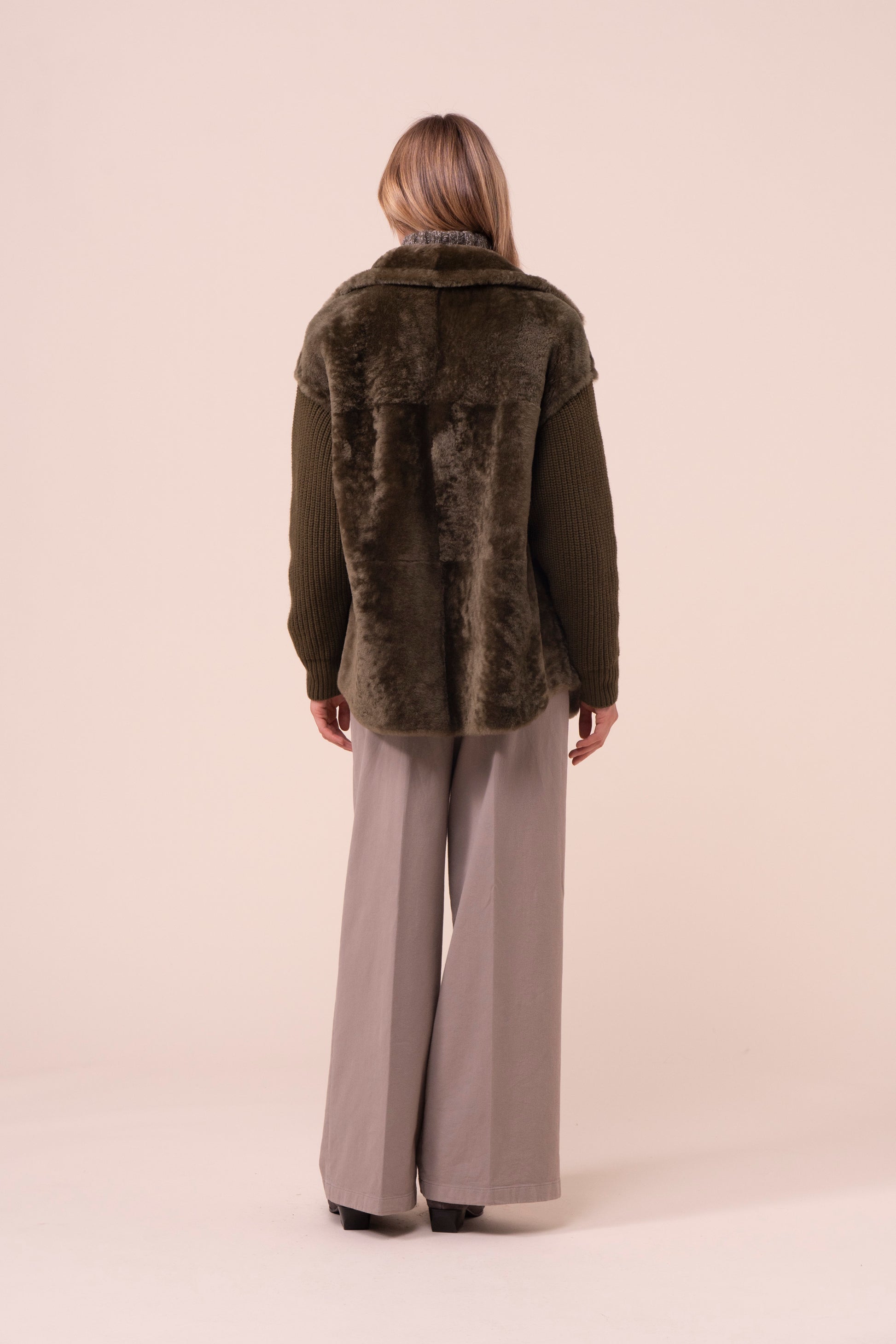 Feliz giacca in montone e cashmere -