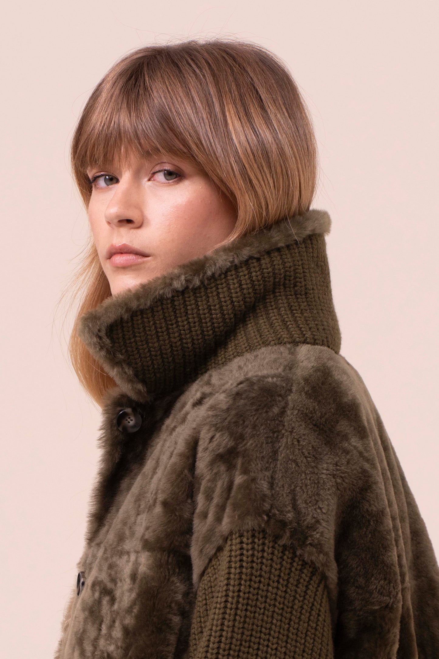 Feliz giacca in montone e cashmere -