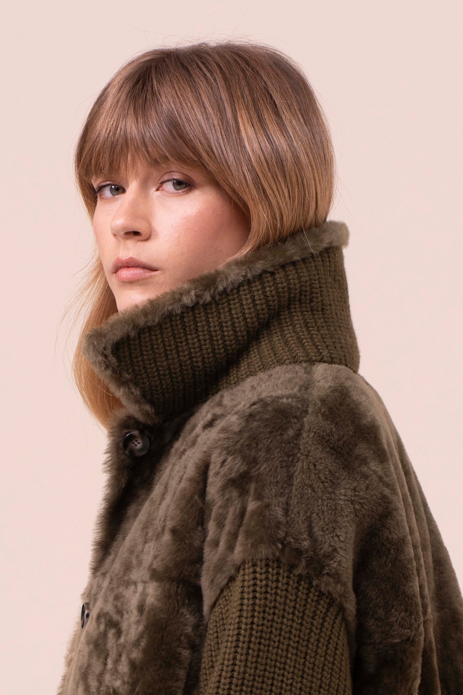 Feliz giacca in montone e cashmere -