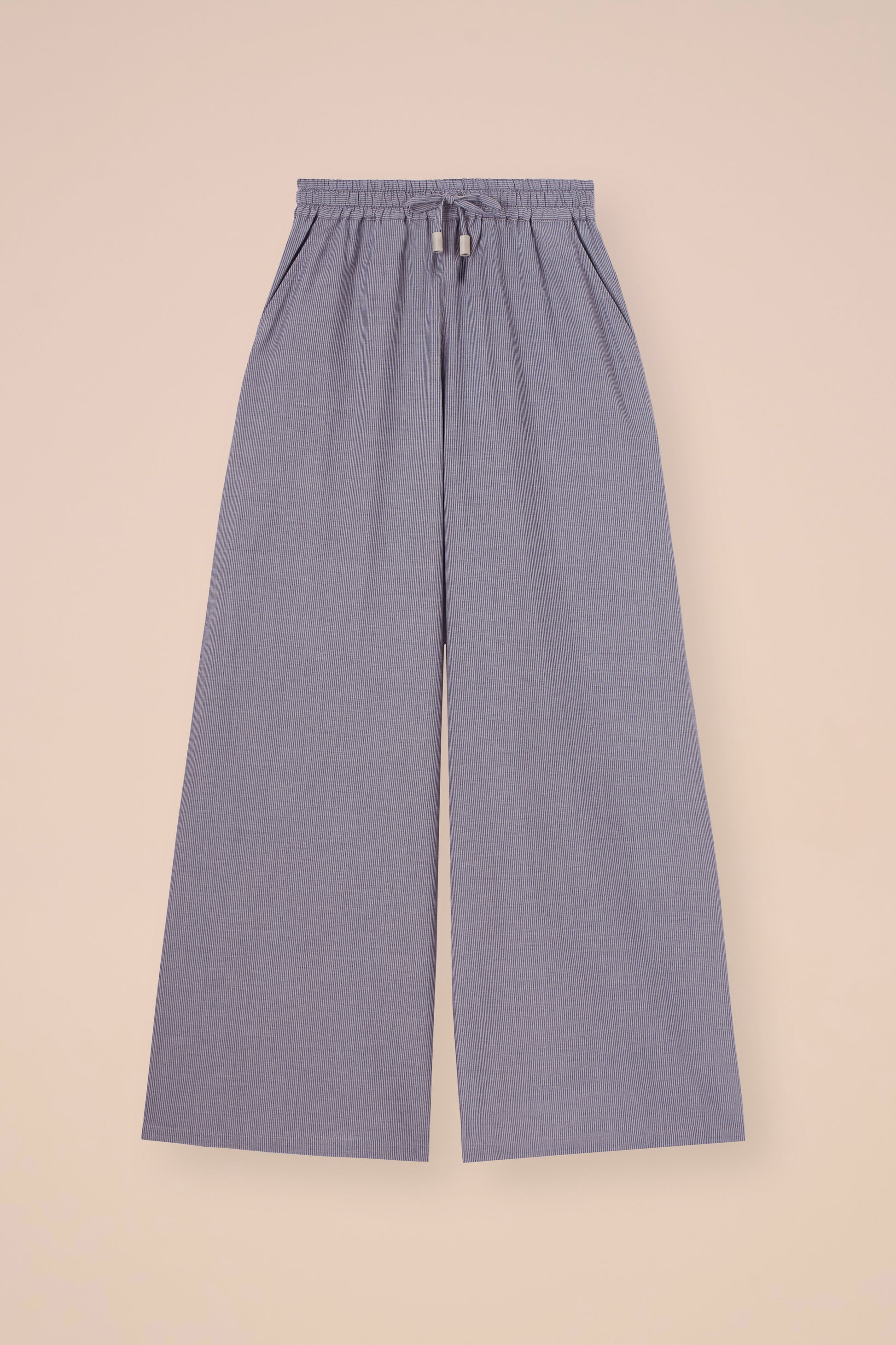 New Diana Striped Cotton Voile Pants - DENIM