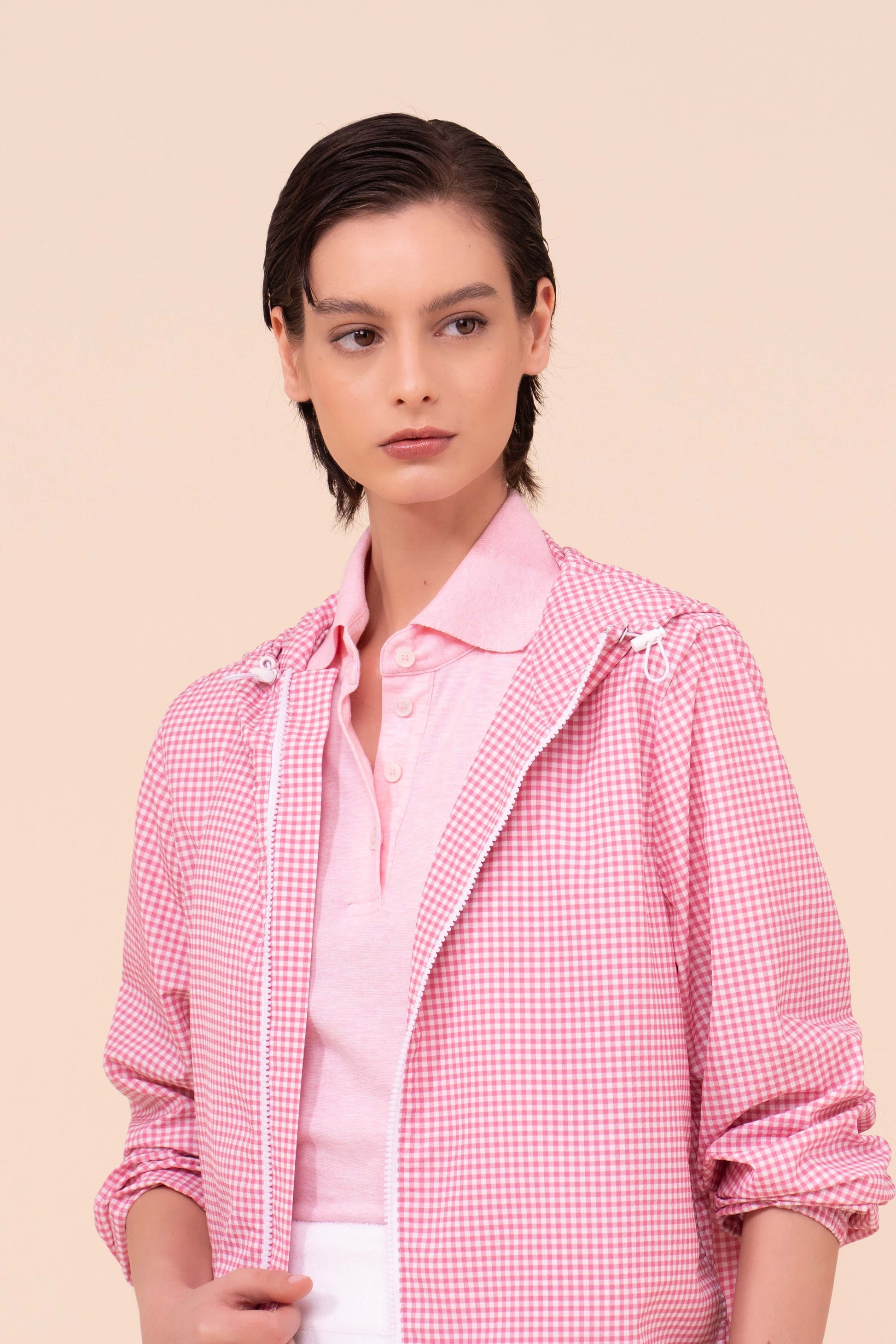 Domenico giacca in tessuto sakar a quadretti - PETALPINK