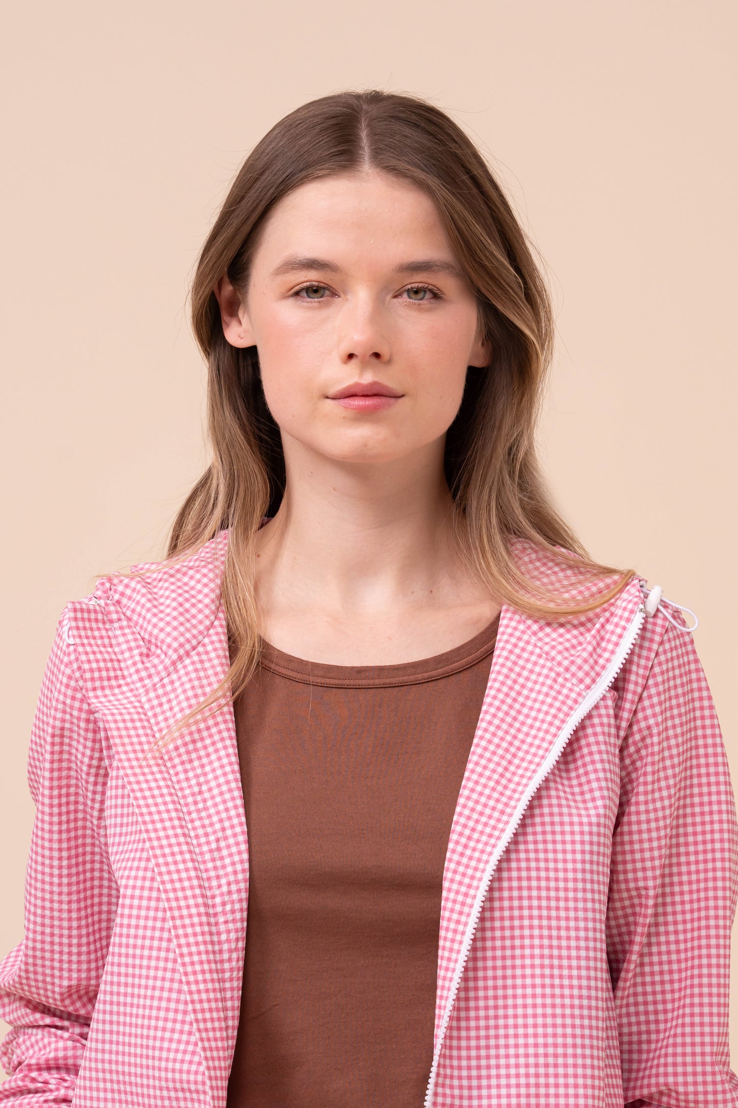 Domenico Seersucker Gingham Jacket - PETALPINK