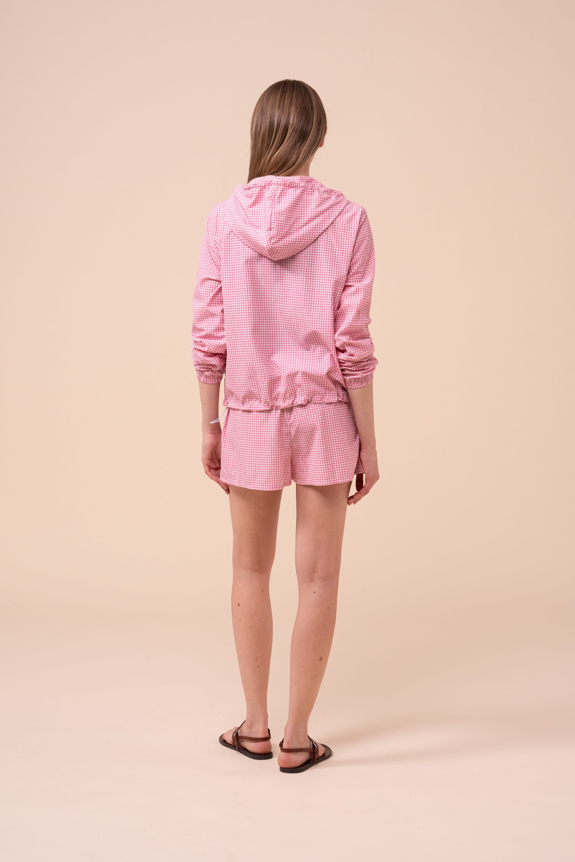 Domenico Seersucker Gingham Jacket - PETALPINK