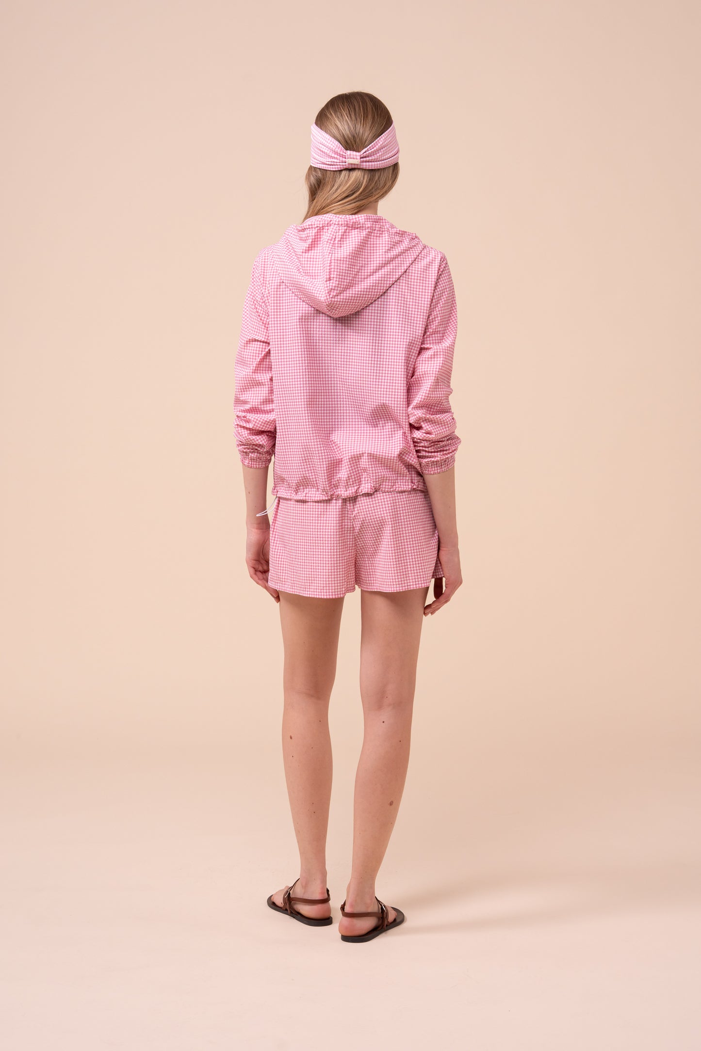 Domenico Seersucker Gingham Jacket - PETALPINK