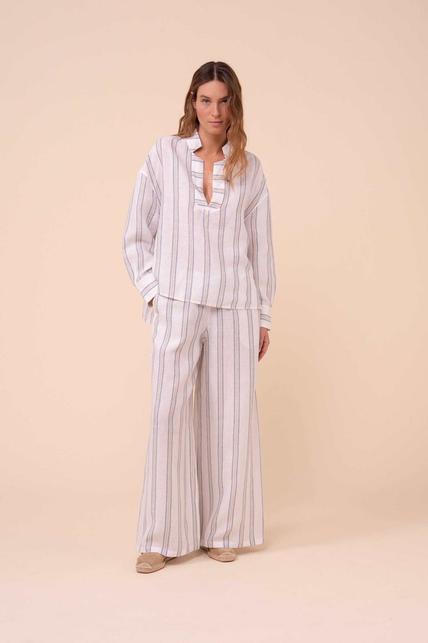 Martin camicia in lino Miami - WHITE