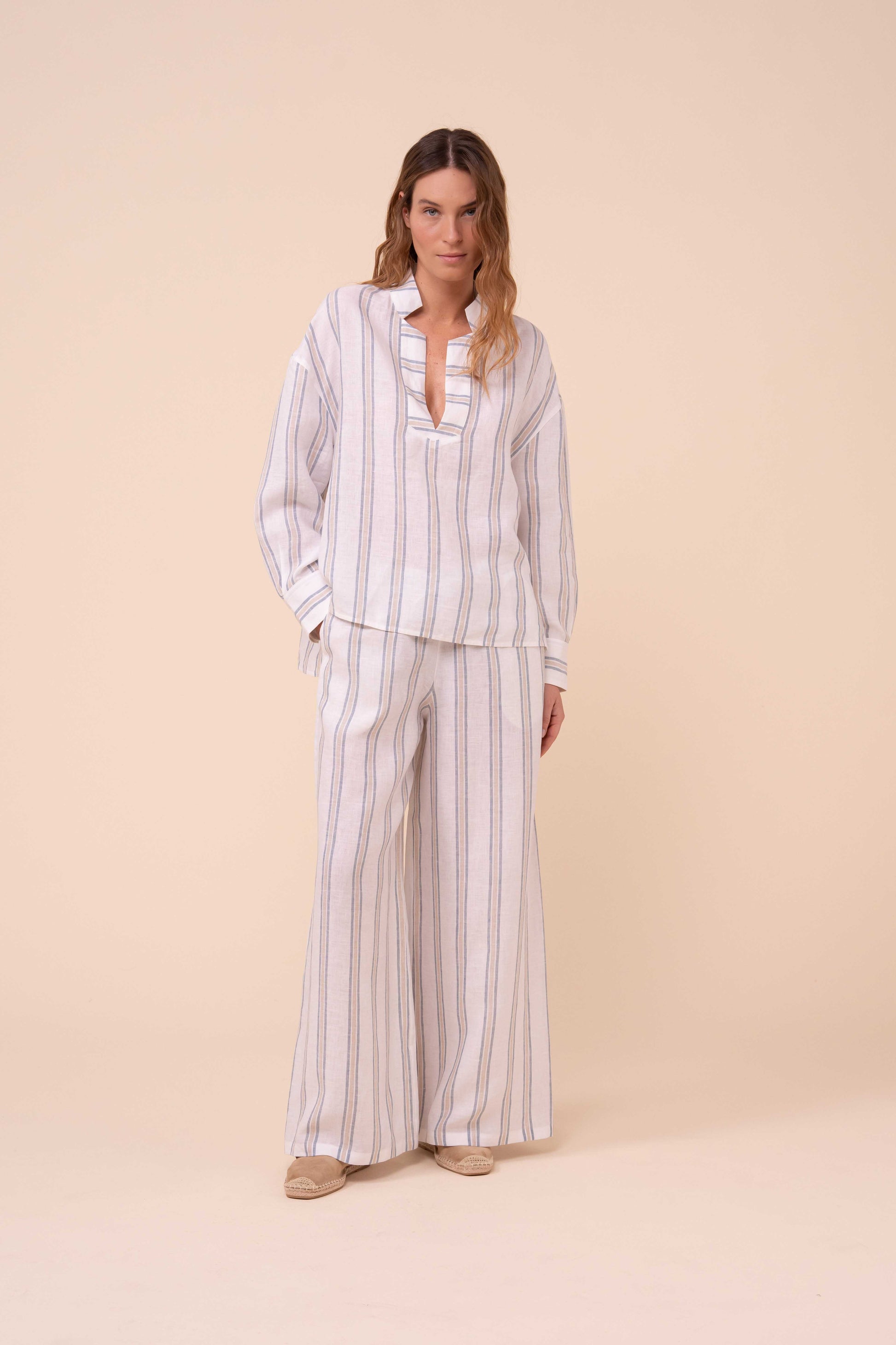 Martin camicia in lino Miami - WHITE