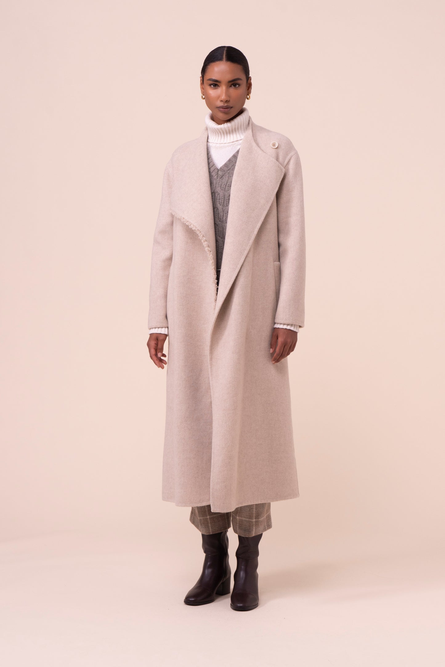 Ramona cappotto lungo in lana e cashmere - LINENMELANGE