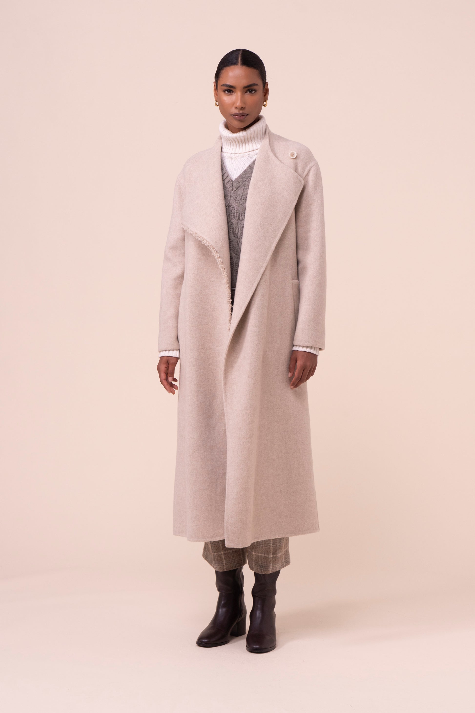 Ramona cappotto lungo in lana e cashmere - LINENMELANGE
