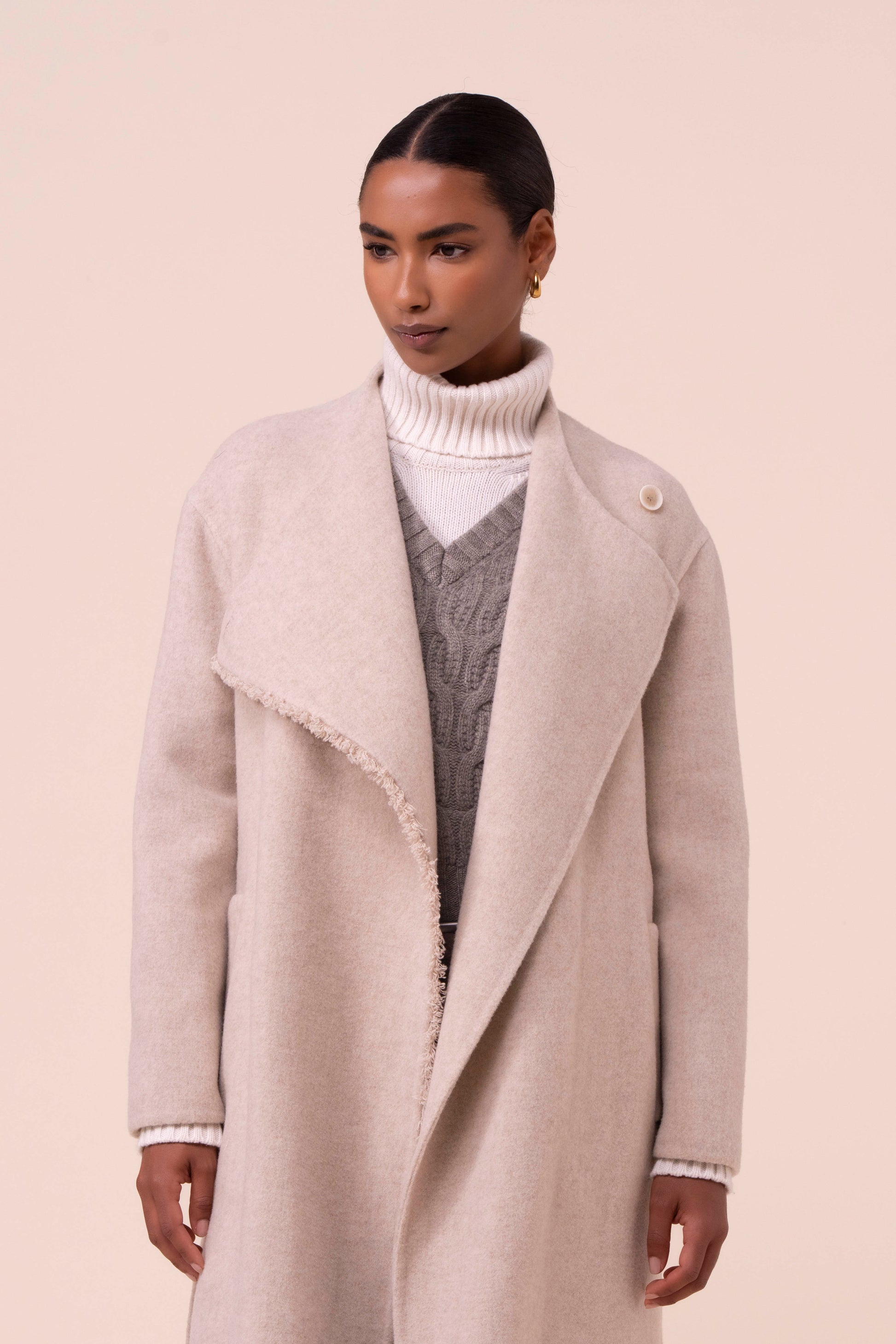 Ramona cappotto lungo in lana e cashmere - LINENMELANGE