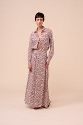 Ustica gonna in voile cotone stampato - Fantasia conchiglie