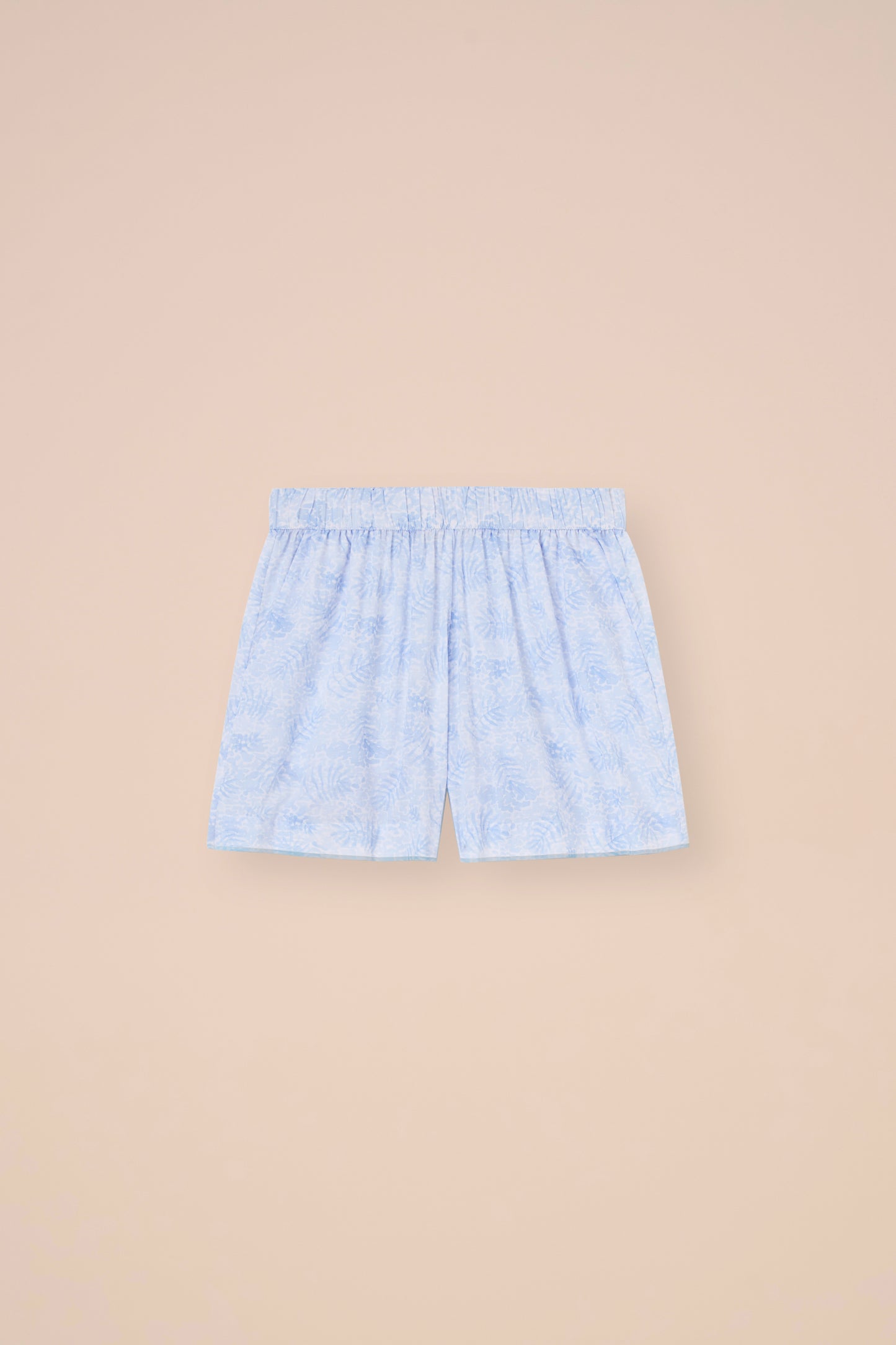 Maratea Printed Cotton Voile Shorts - Savannah Pattern - LIGHTSKYBLUE