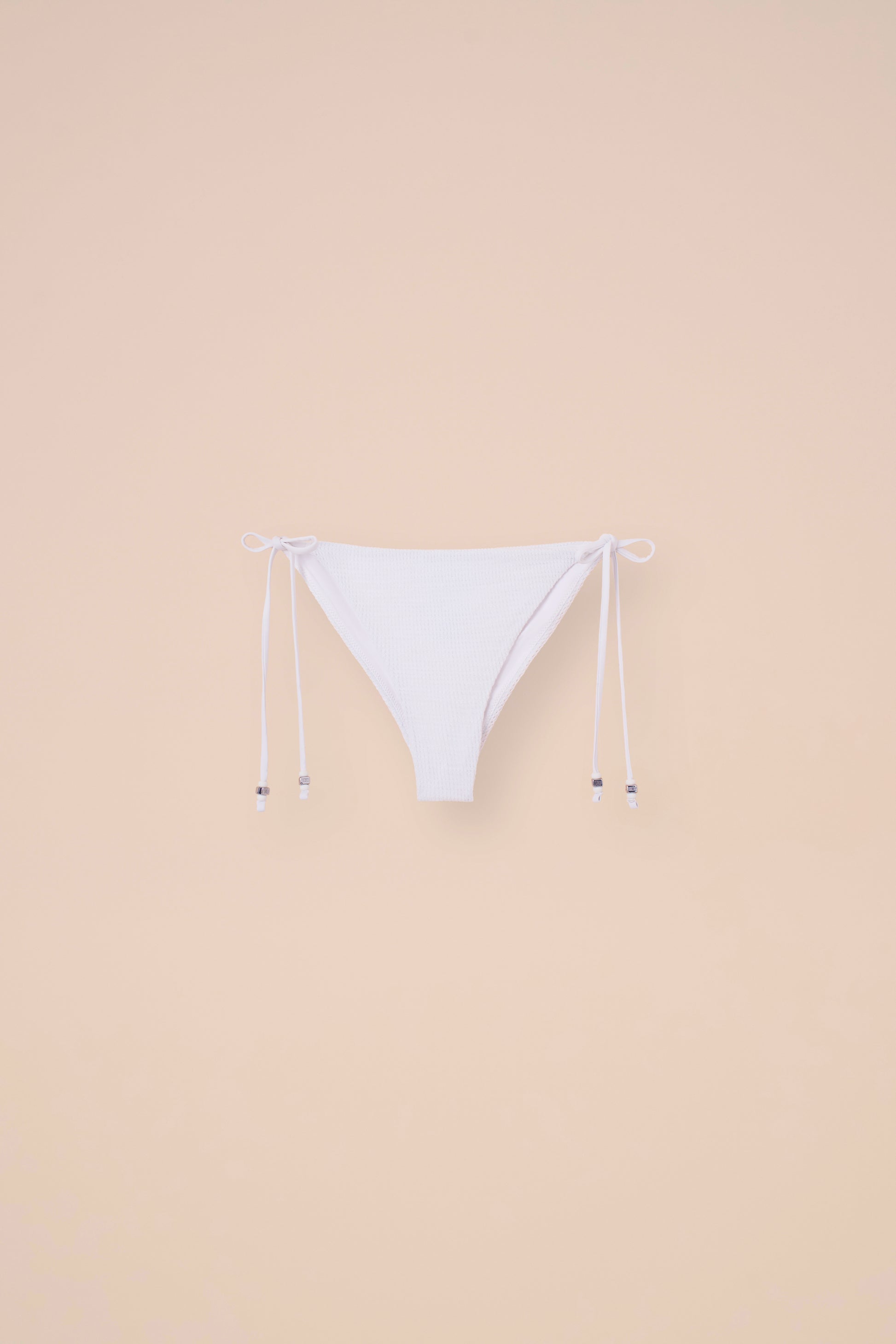 Texas bikini slip con laccetti in maglia Ebulis - WHITE