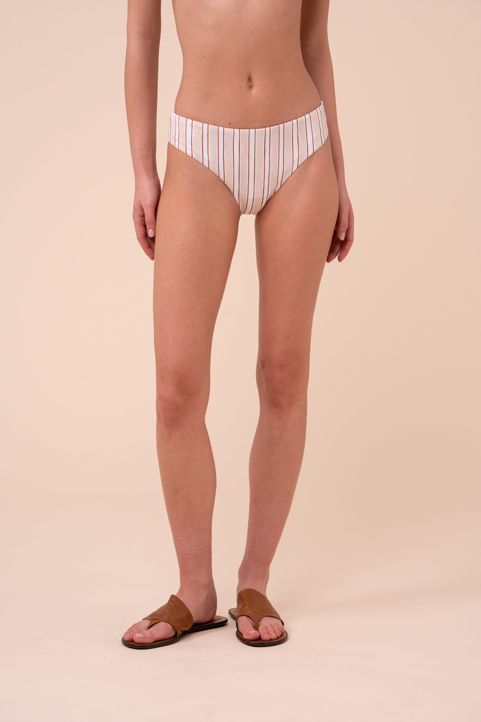 Canada Bikini Bottom - Striped Pattern - LINEN