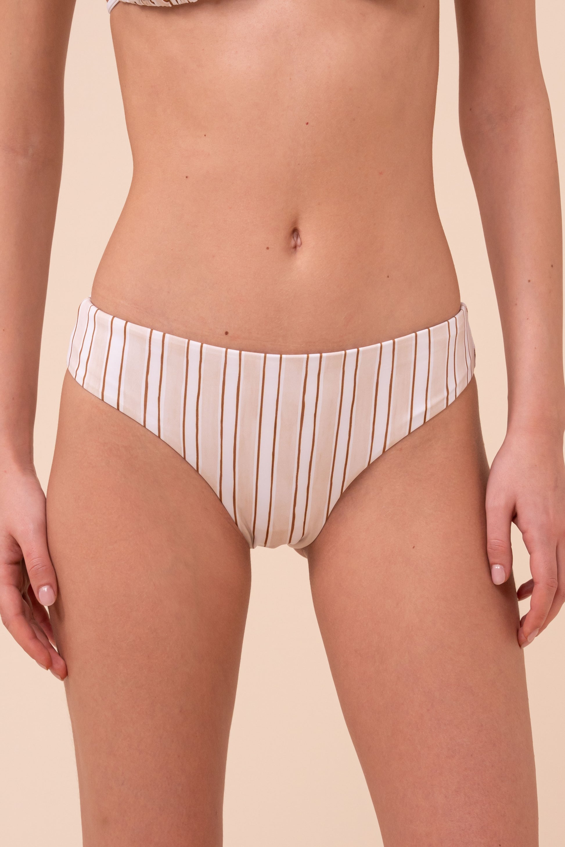 Canada Bikini Bottom - Striped Pattern - LINEN