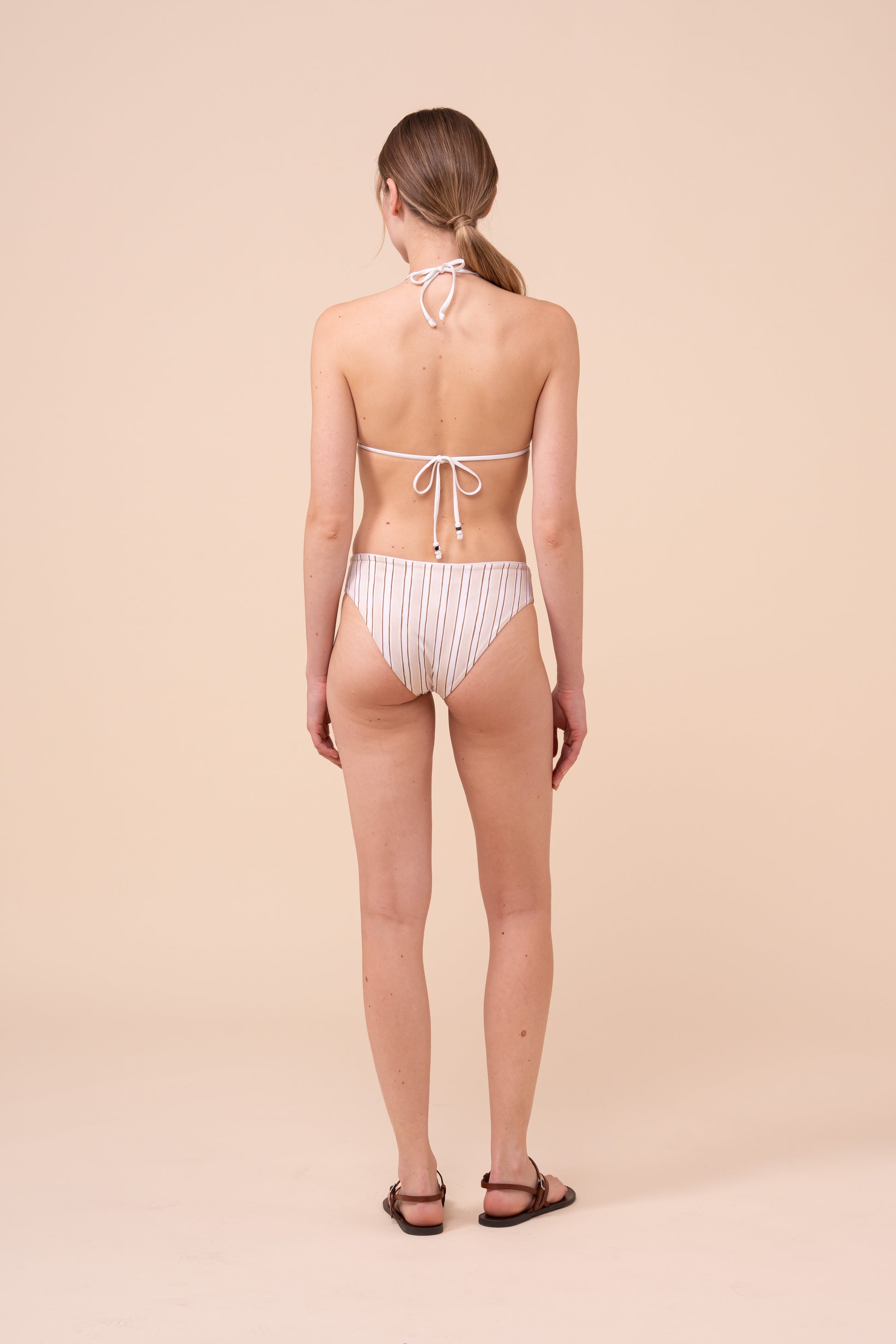 Canada Bikini Bottom - Striped Pattern - LINEN