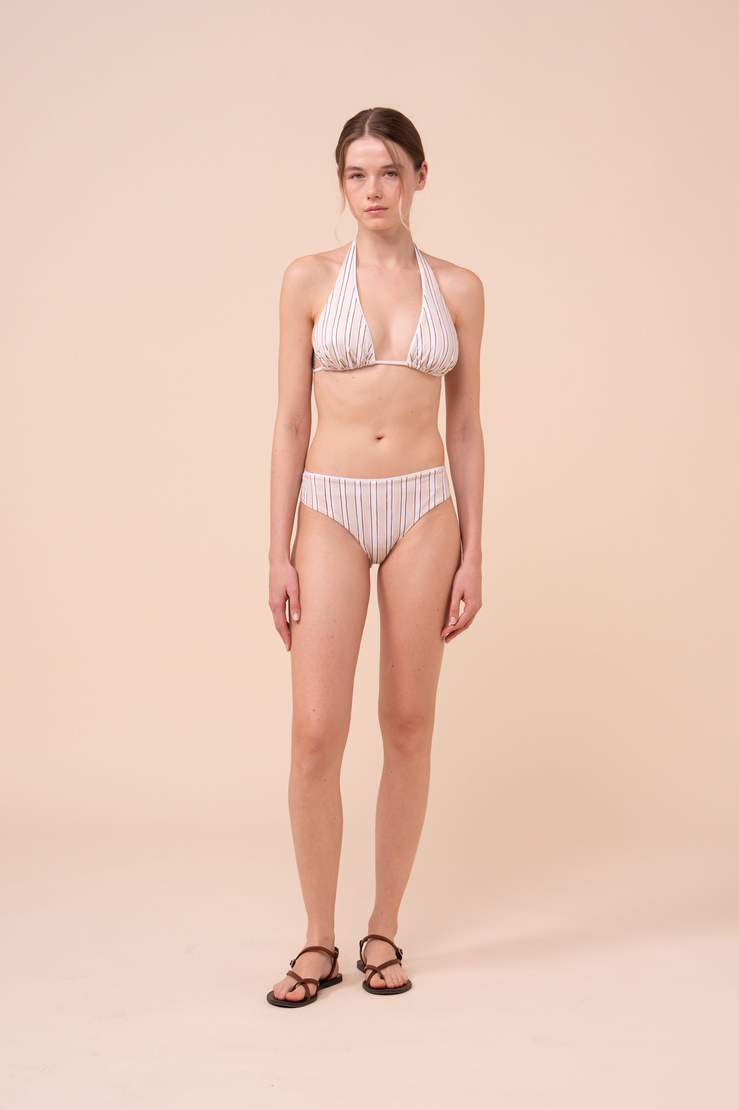 Canada Bikini Bottom - Striped Pattern - LINEN