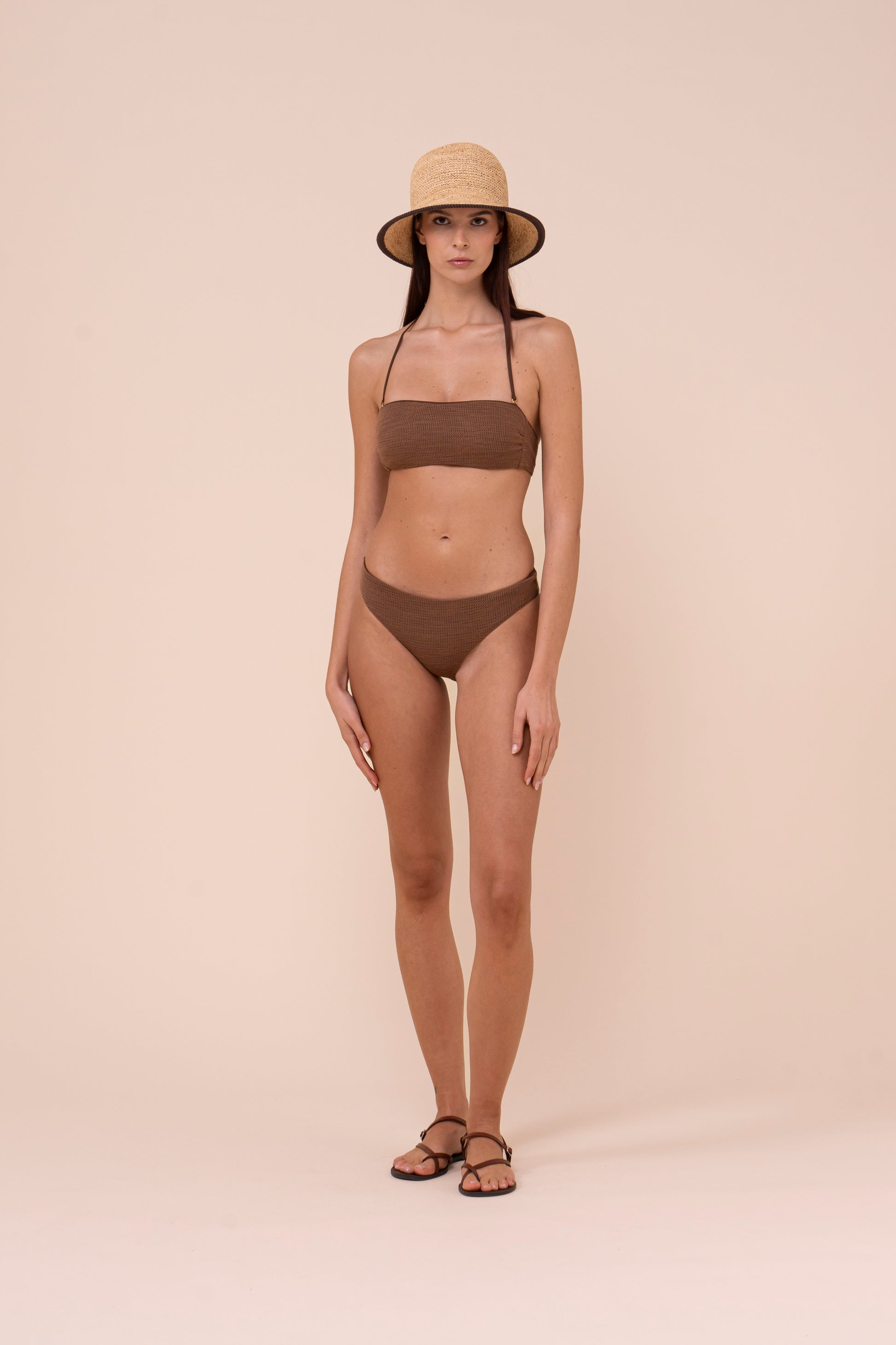 New York bikini slip a vita alta in maglia Ebulis - SIENNA