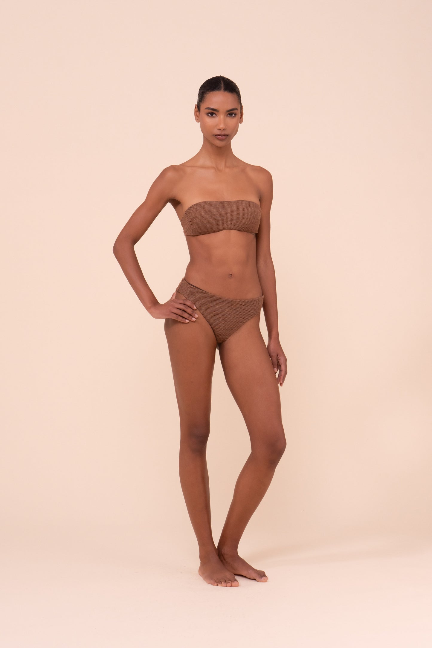 New York bikini slip a vita alta in maglia Ebulis - SIENNA