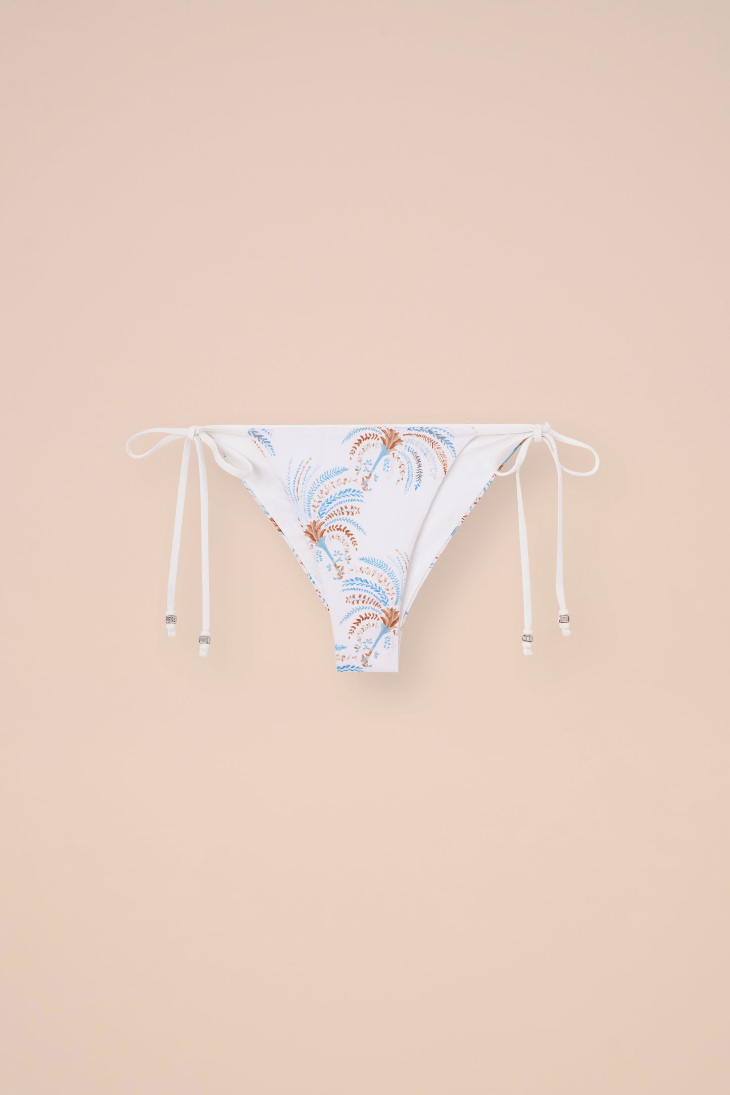 Miami String Bikini Bottom - Palms Pattern - CORNFLOWERBLUE