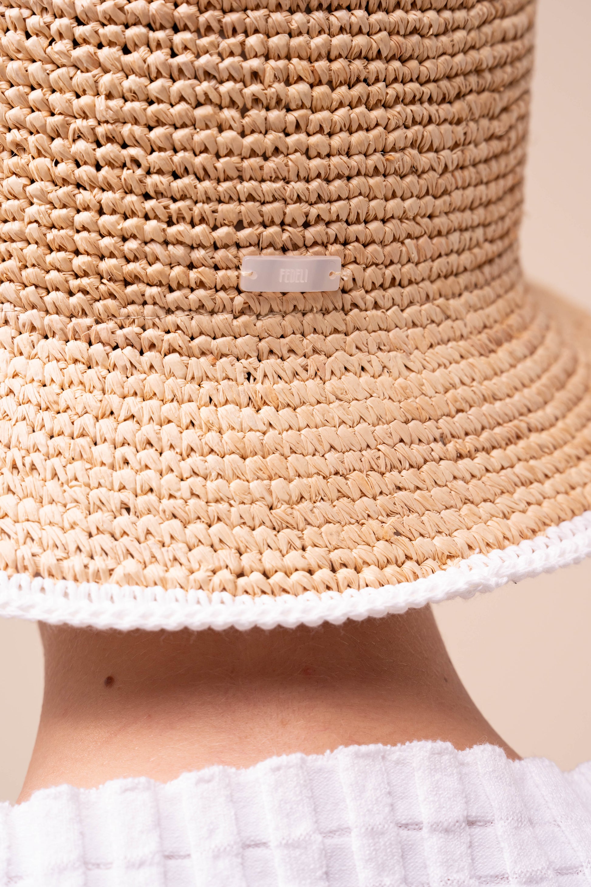 Rebecca Raffia Cloche Hat - WHITE