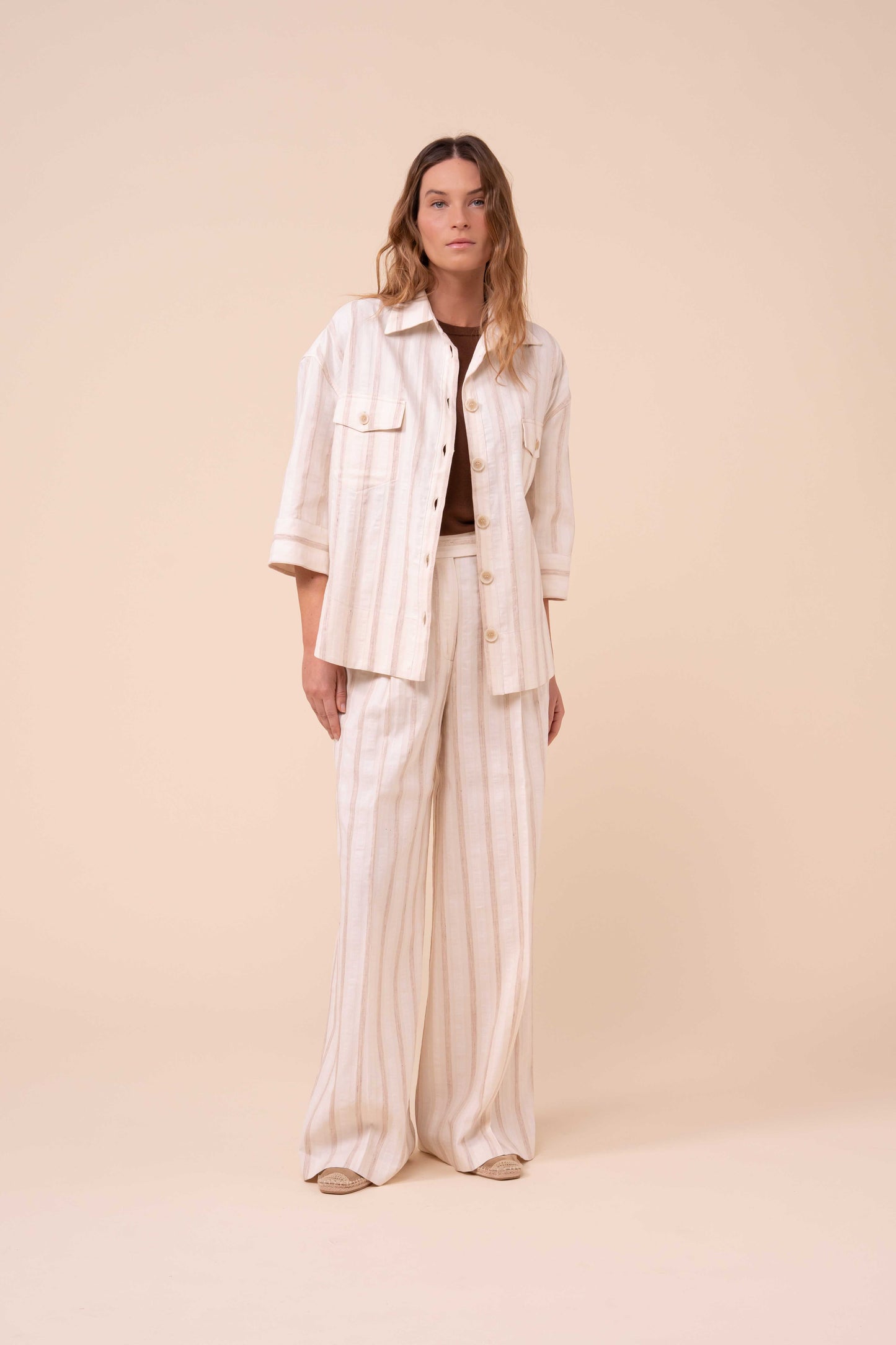 Gil camicia a righe in cotone e lino  - LINEN